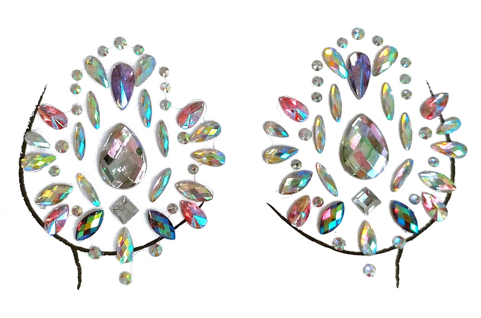 Amazon Fairy Rhinestone Crystal Body Jewels, Pasties - Image 2