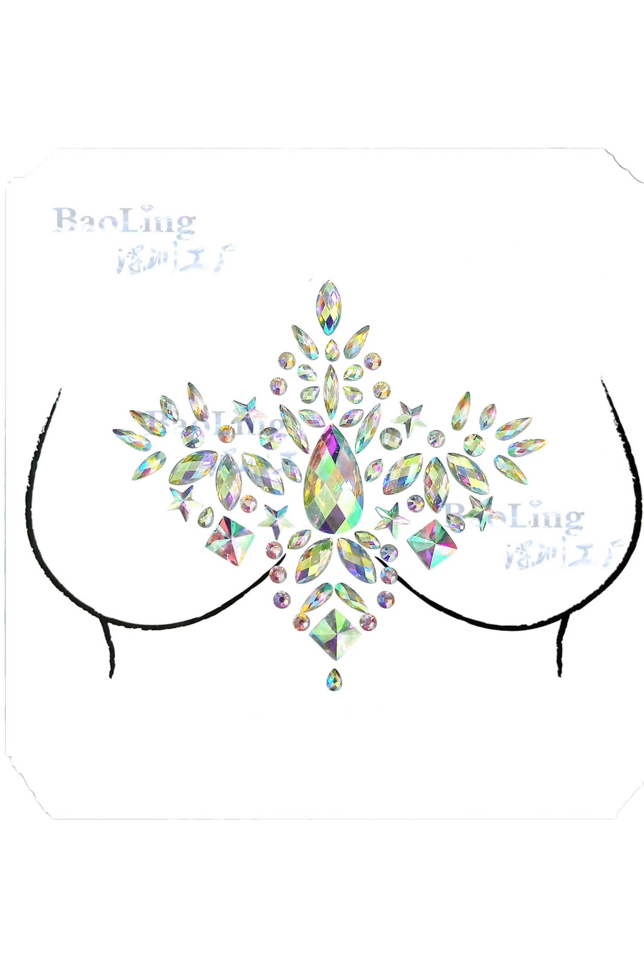 Angel Rhinestone Crystal Body Jewels & Chest Jewels