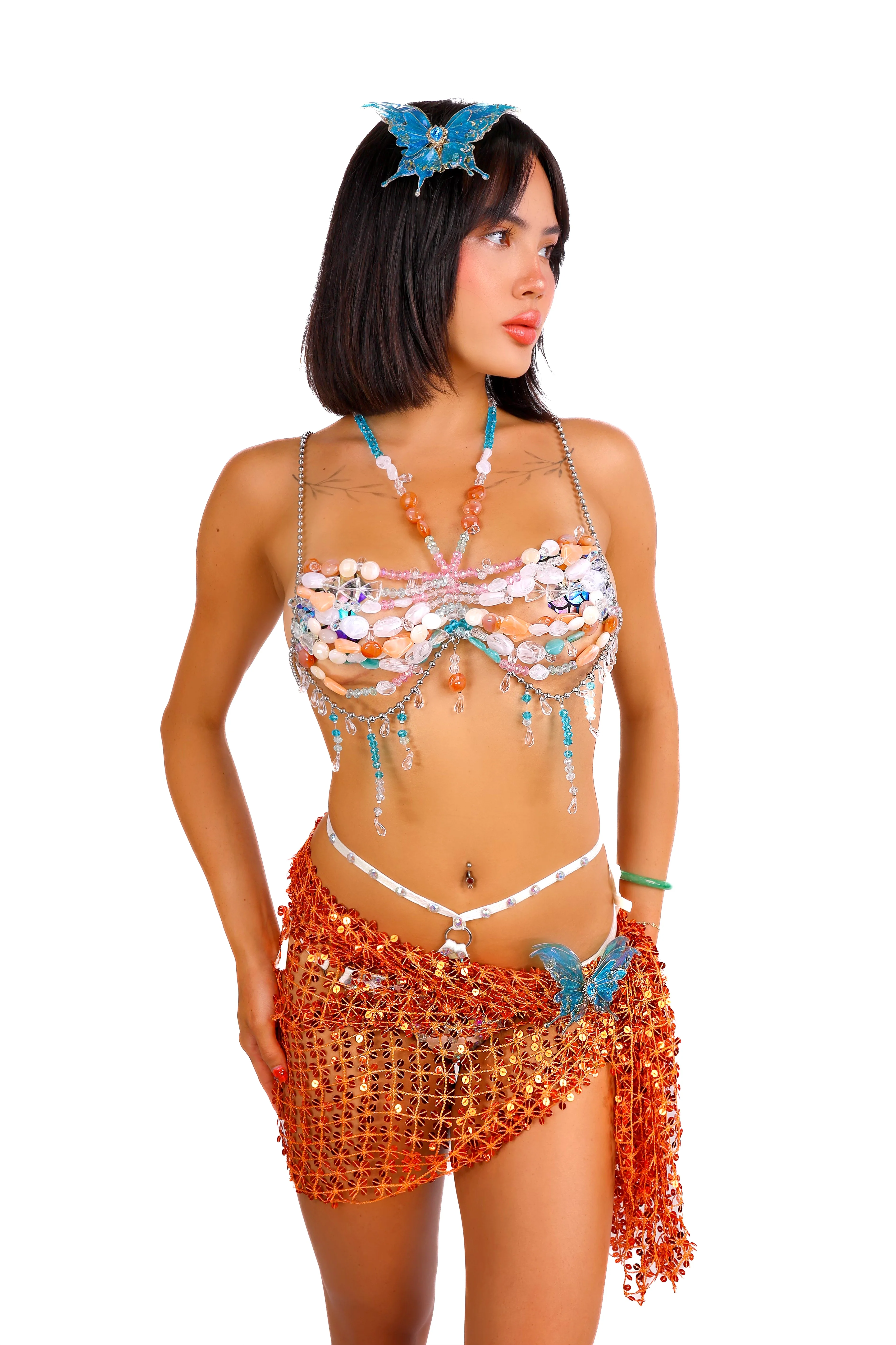 Orange Glitter Goddess Wrap - Image 3
