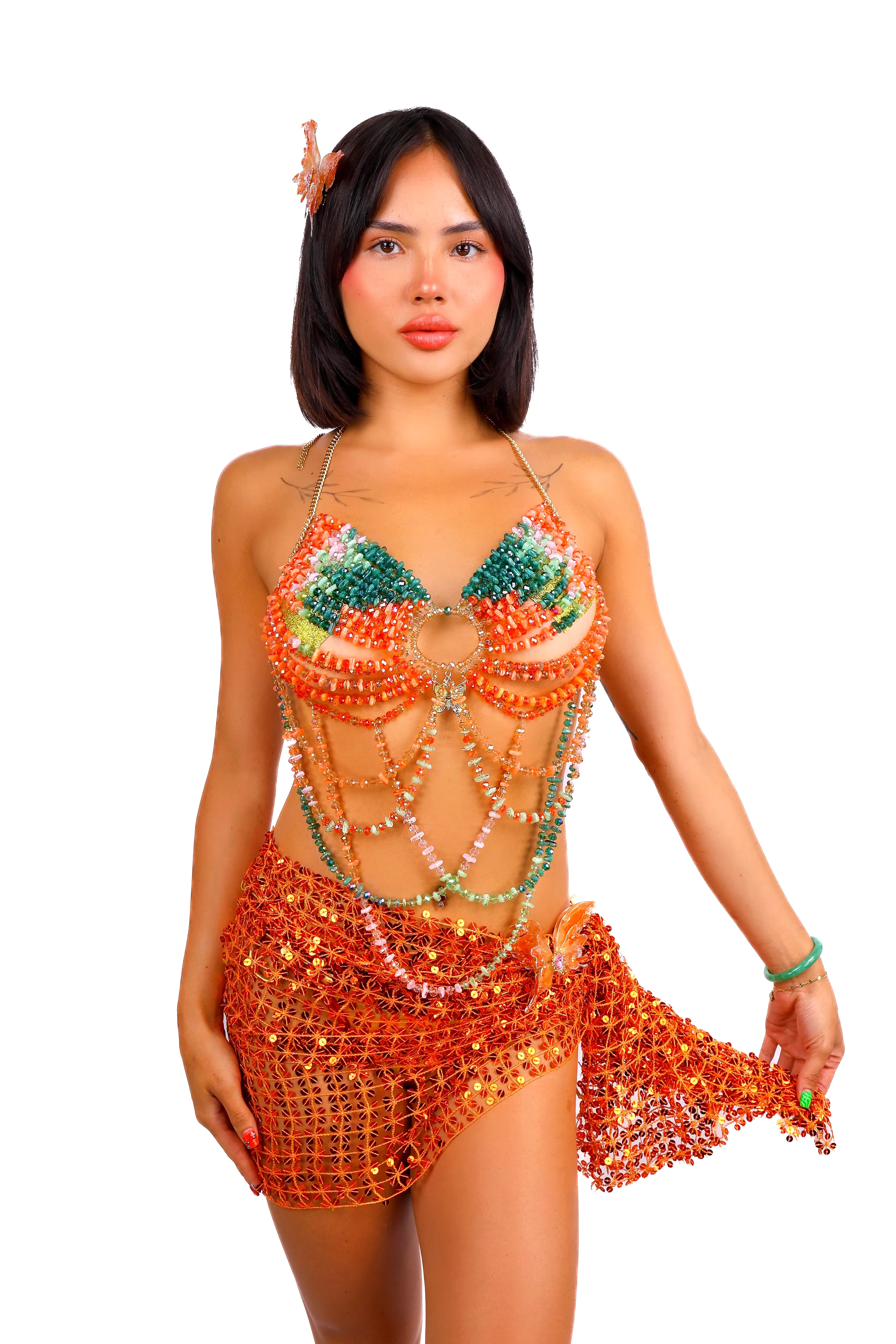 Orange Glitter Goddess Wrap - Image 4