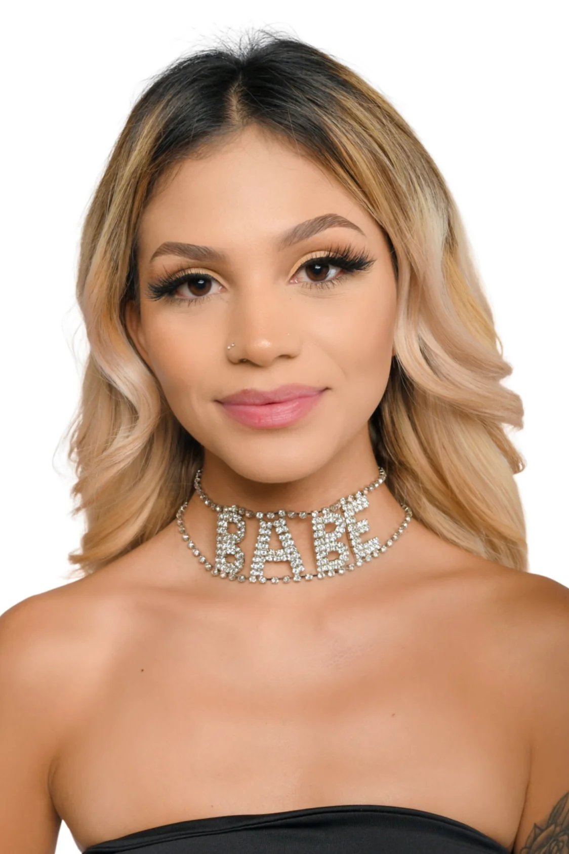 Babe Rhinestone Necklace