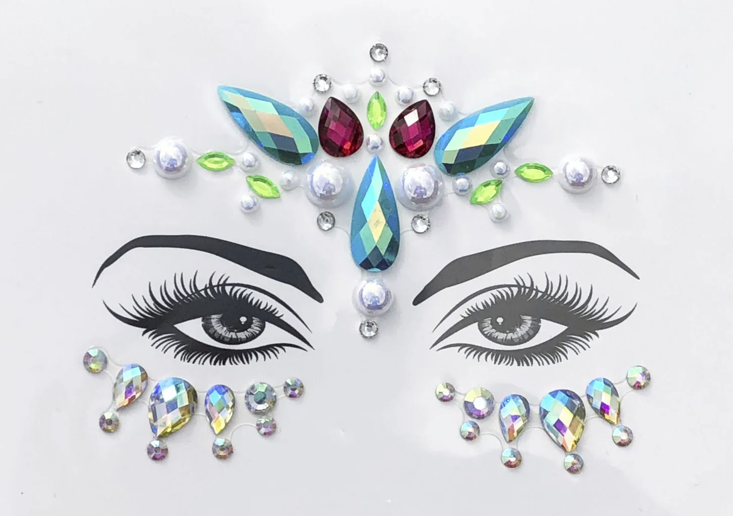 BB Blue Rhinestone Crystal Face Jewels - Image 3
