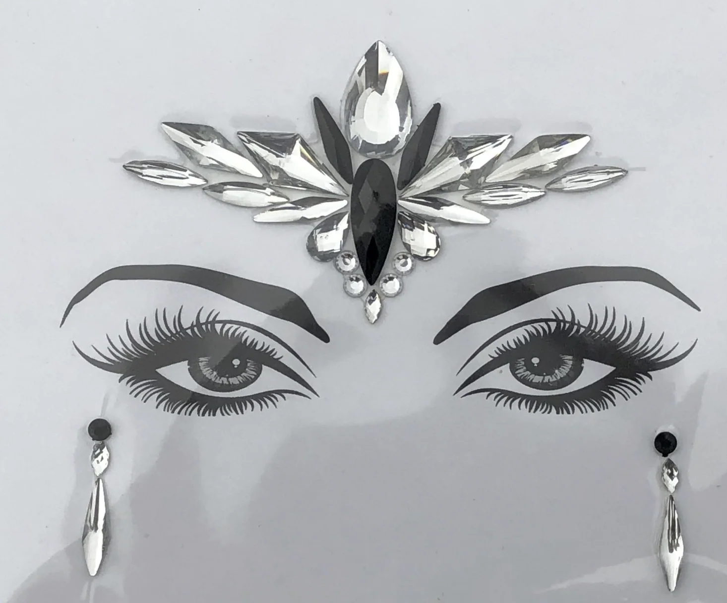 Black Angel Rhinestone Crystal Face Jewels - Image 2