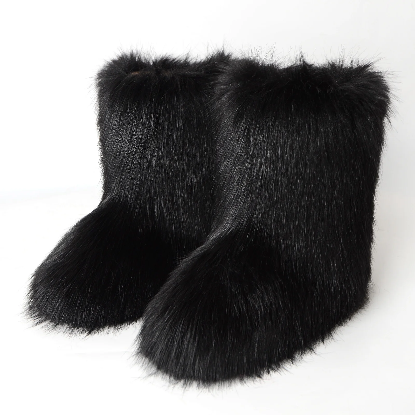 Black Fuzzy Boots