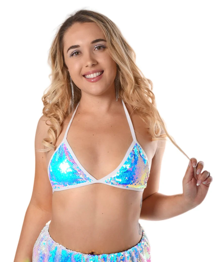 Iridescent Ice Sequin Triangle Top - Image 3
