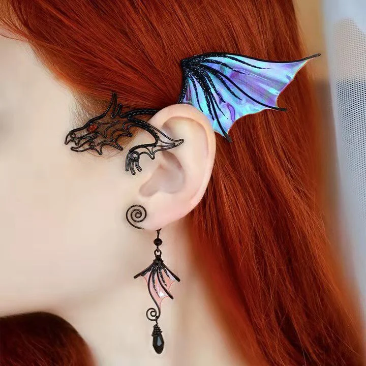 Blue Mystique Dragon Ear Cuff