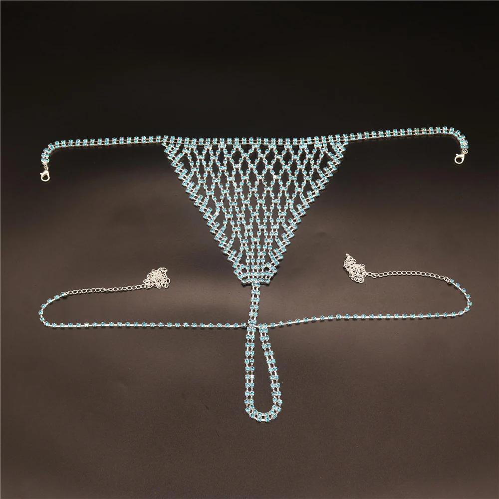 Blue Rhinestone Goddess Body Jewelry Set - Image 17