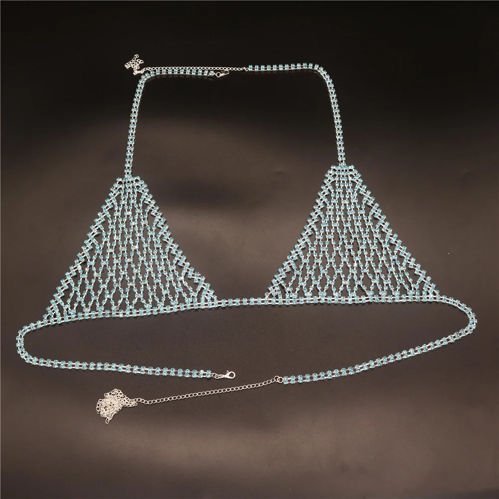 Blue Rhinestone Goddess Body Jewelry Set - Image 9