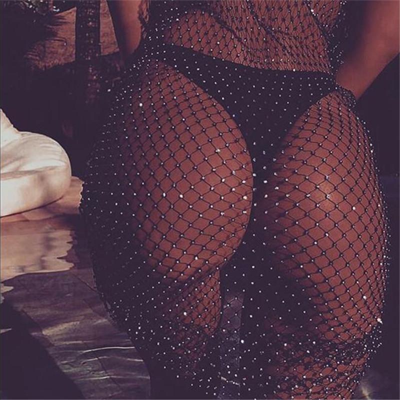 Body Jewelry - Crystal Black Fishnet Dress - Image 3