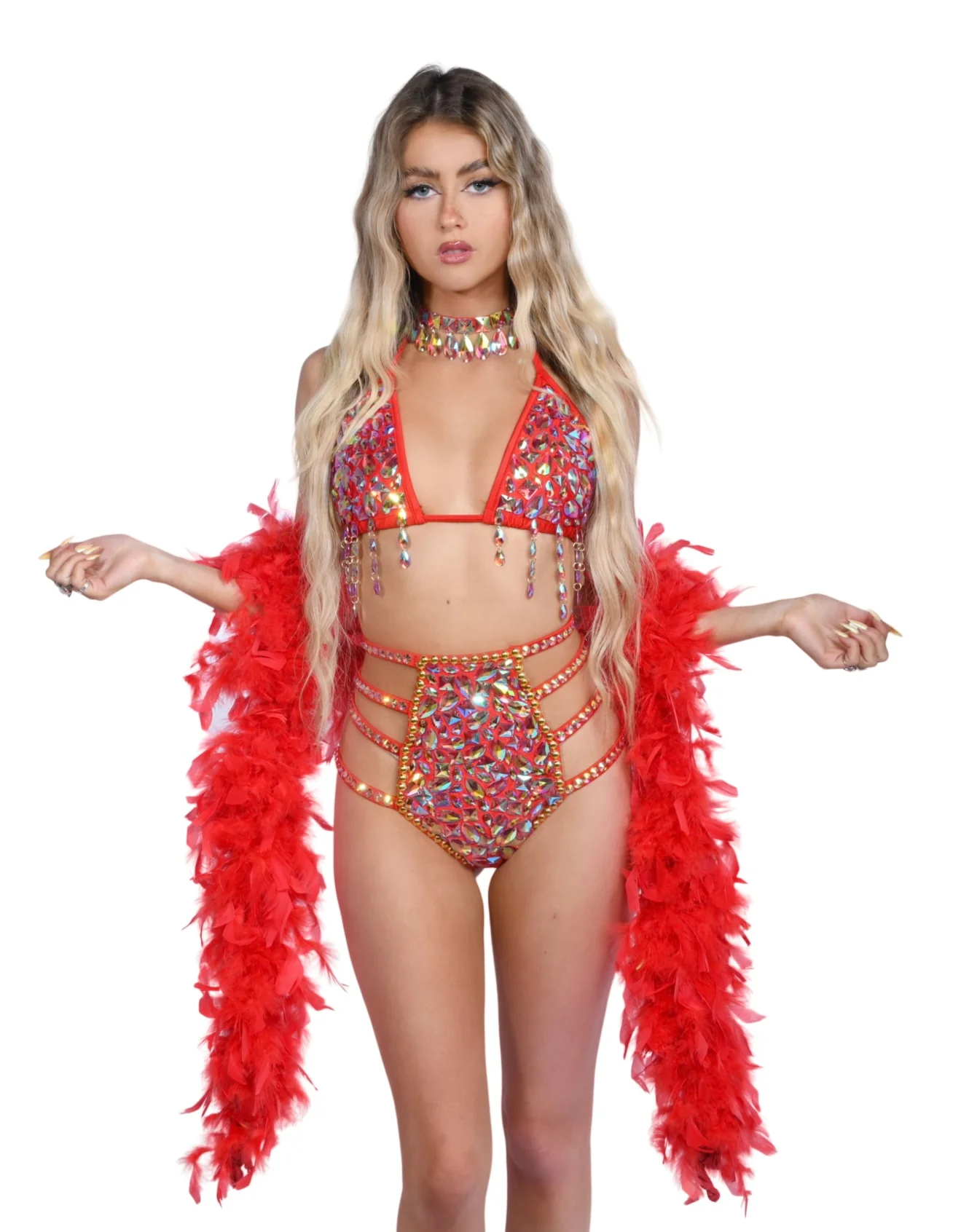 Bright Red Boa - Image 2