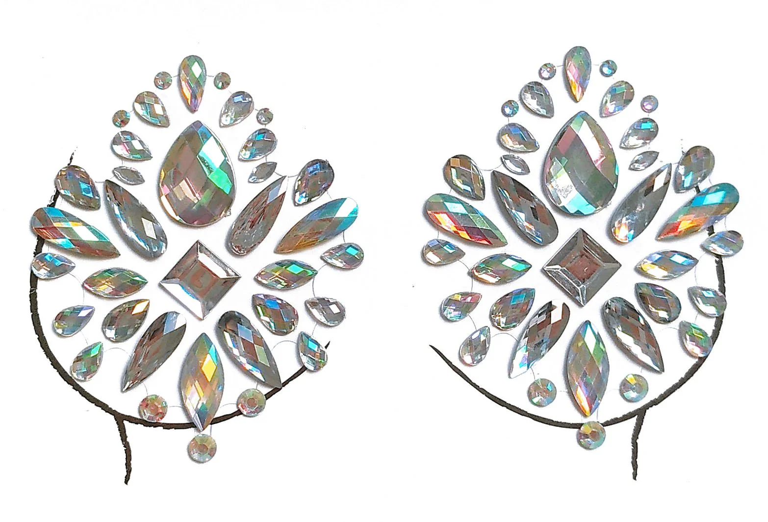 Rhinestone Crystal Pasties Jewels, Body/Chest Jewels - Image 2