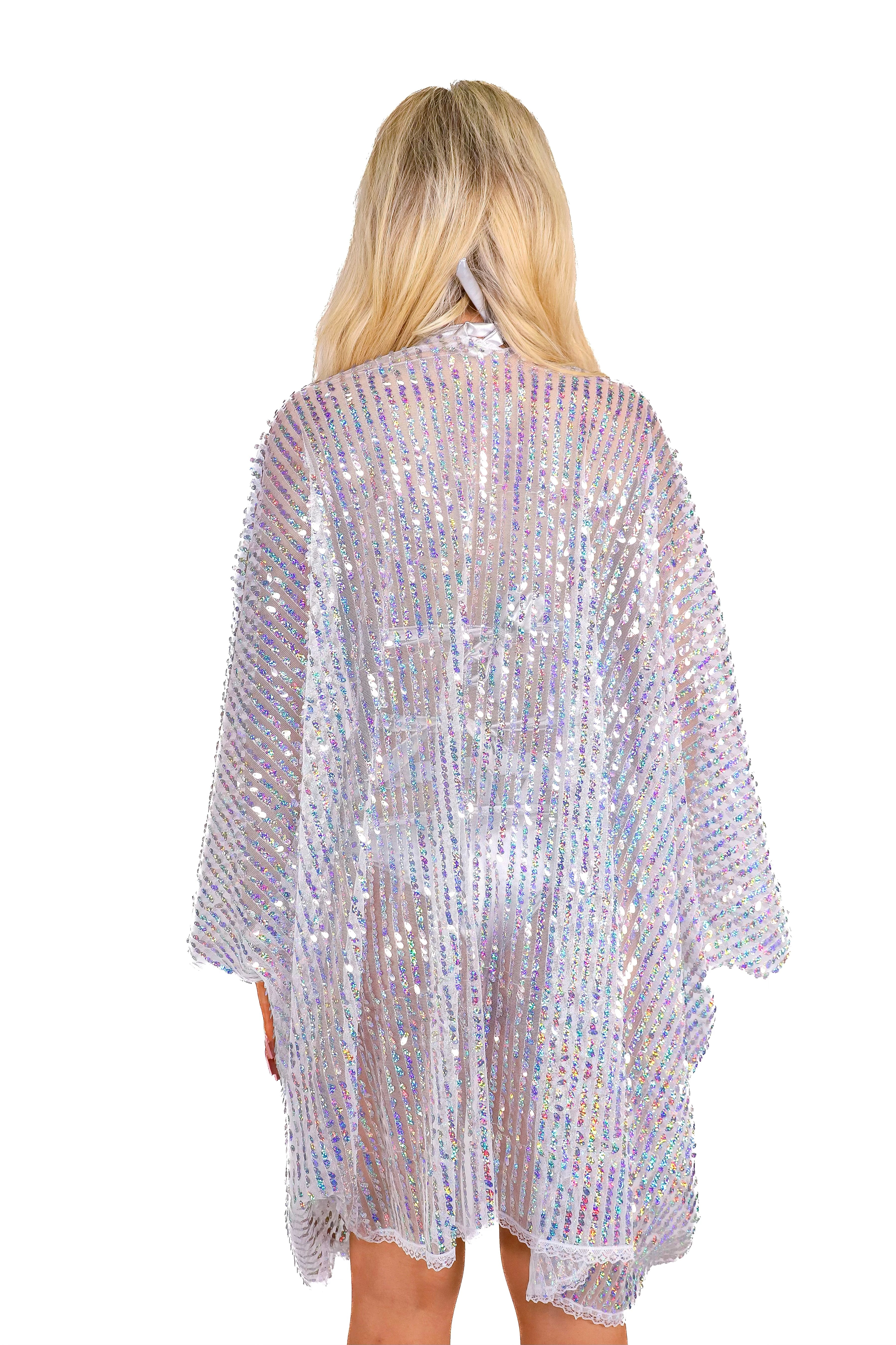 FULL OUTFIT- Silver Holographic Disco Diva (4 pcs) - Image 4