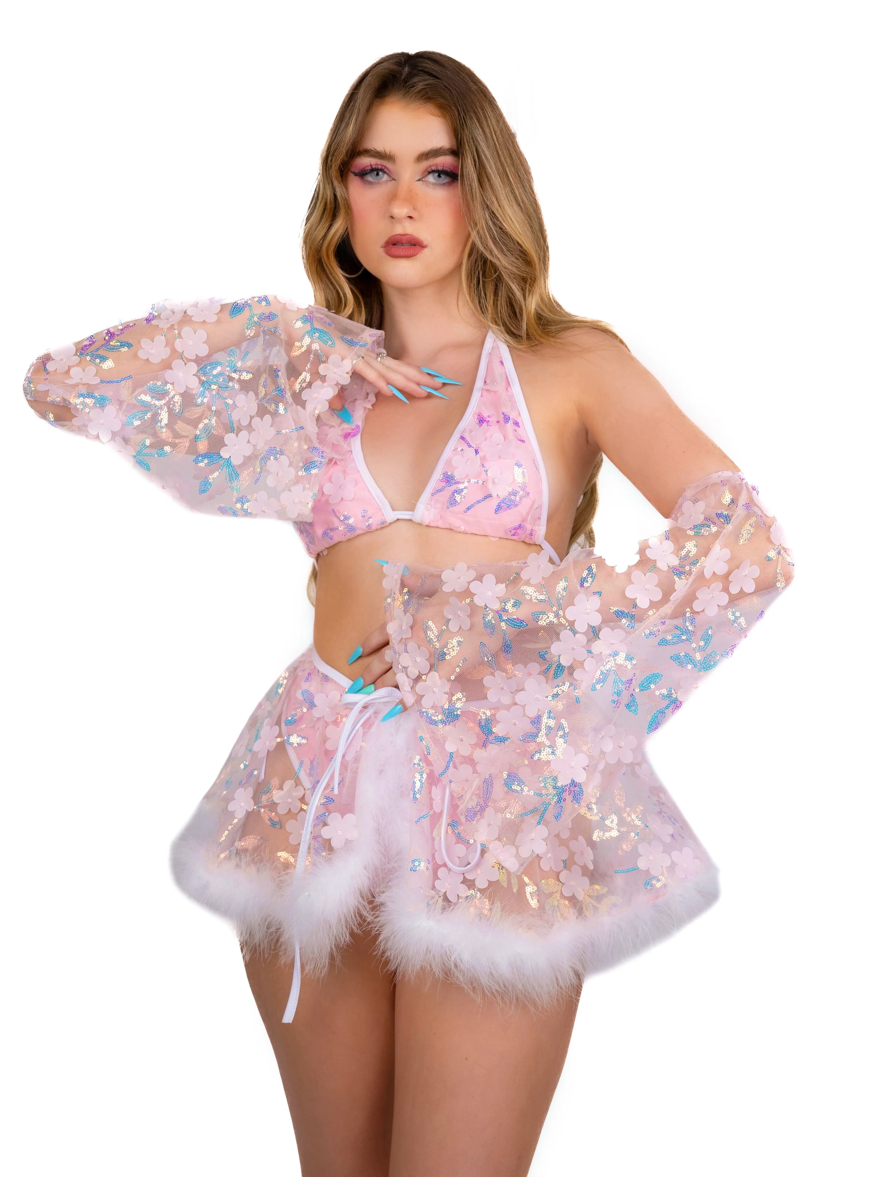 Pink Cloud Fairy Blossom Arm Sleeves - Image 4