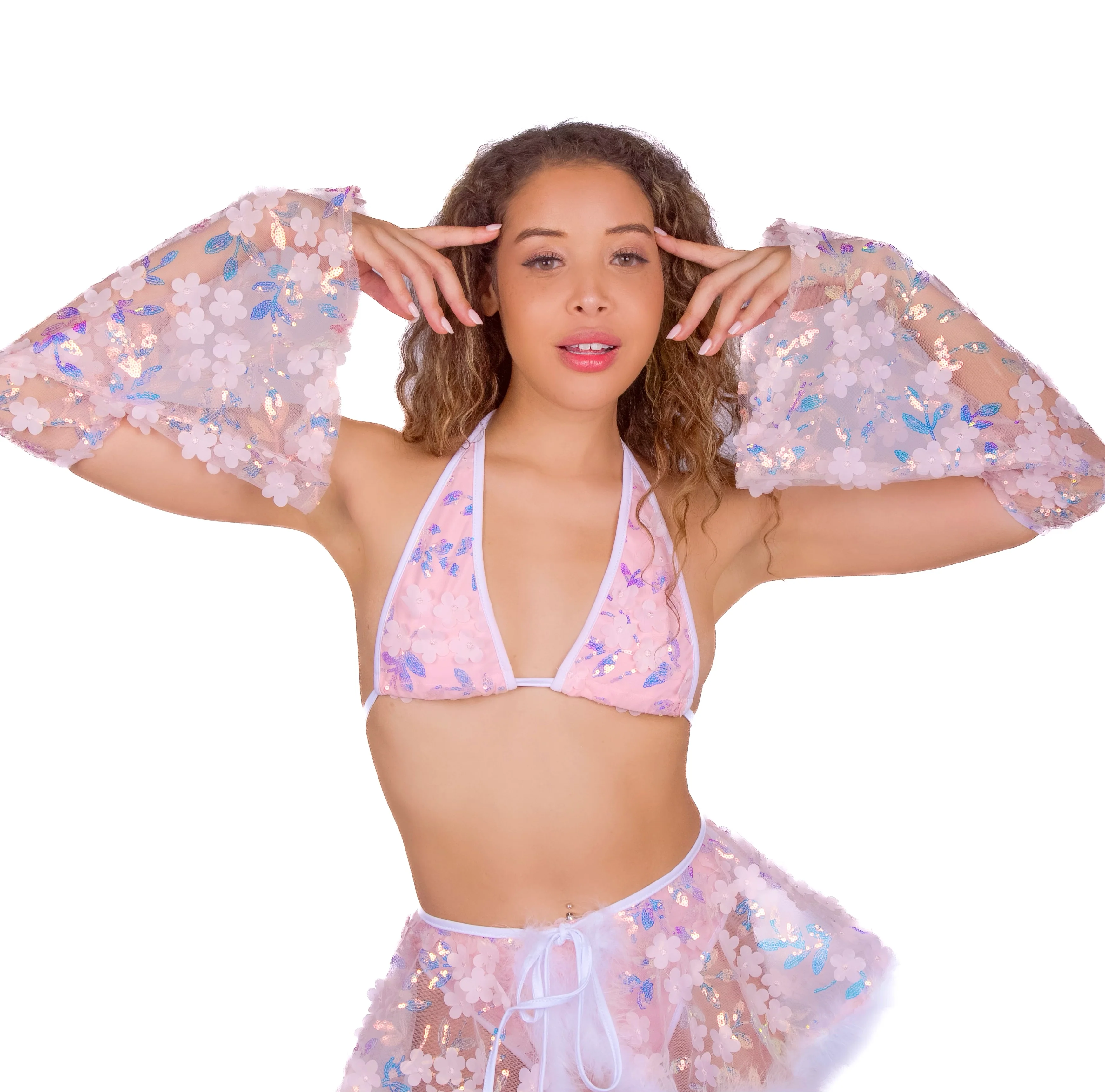 Pink Cloud Fairy Blossom Arm Sleeves - Image 5