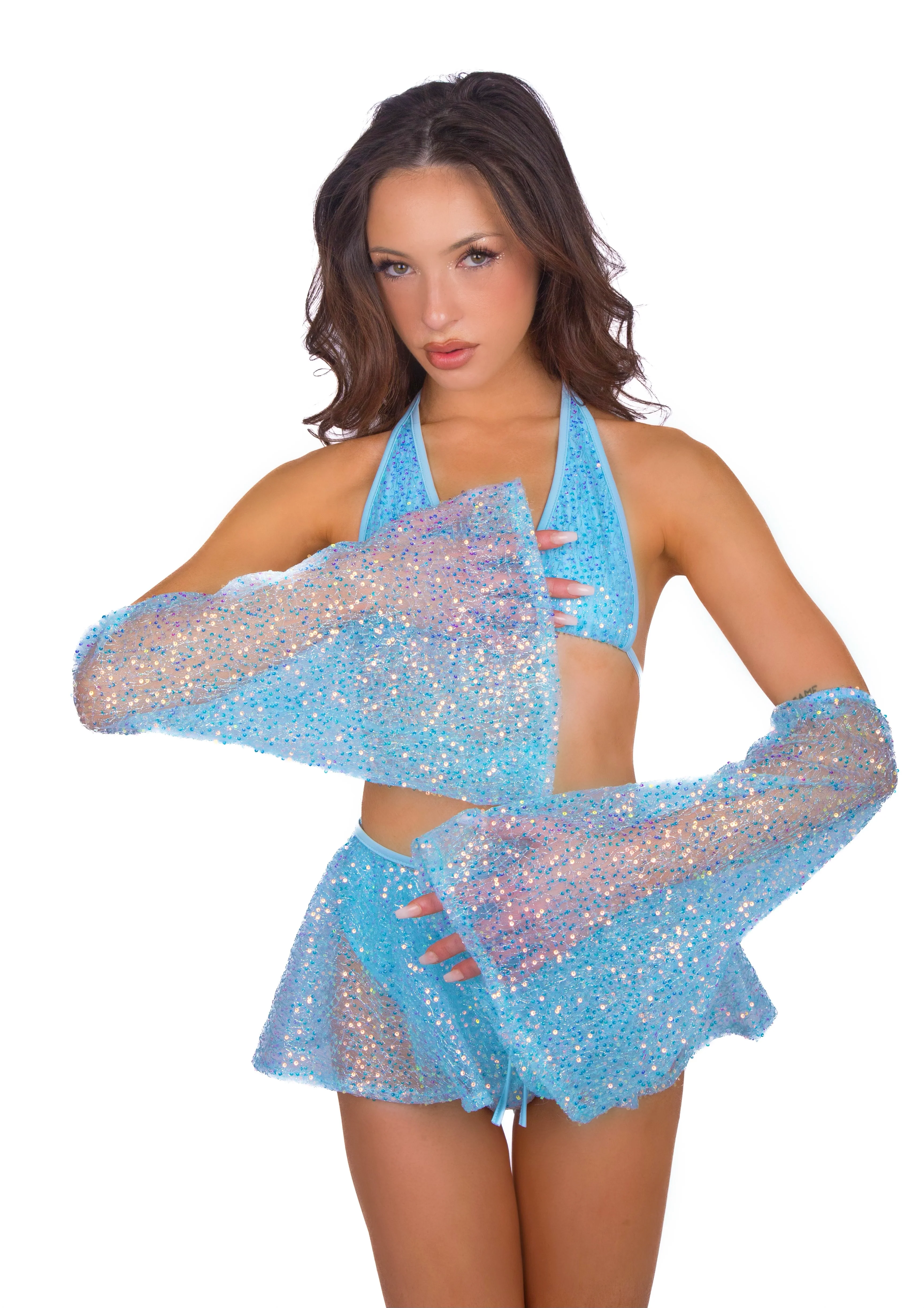 Blue Glitter Fairy Aura Arm Sleeves - Image 7