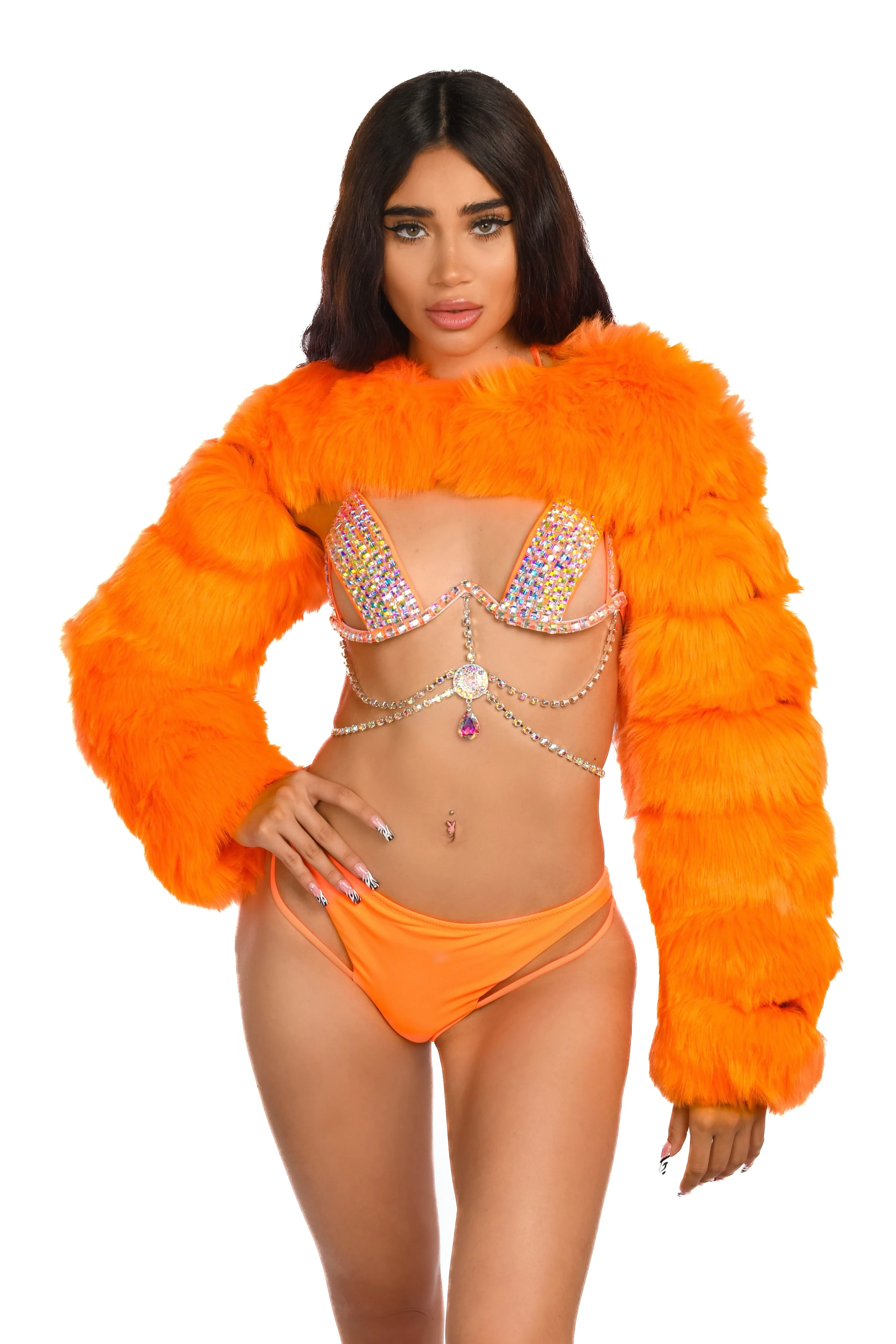 Orange Puffy Arm Sleeves