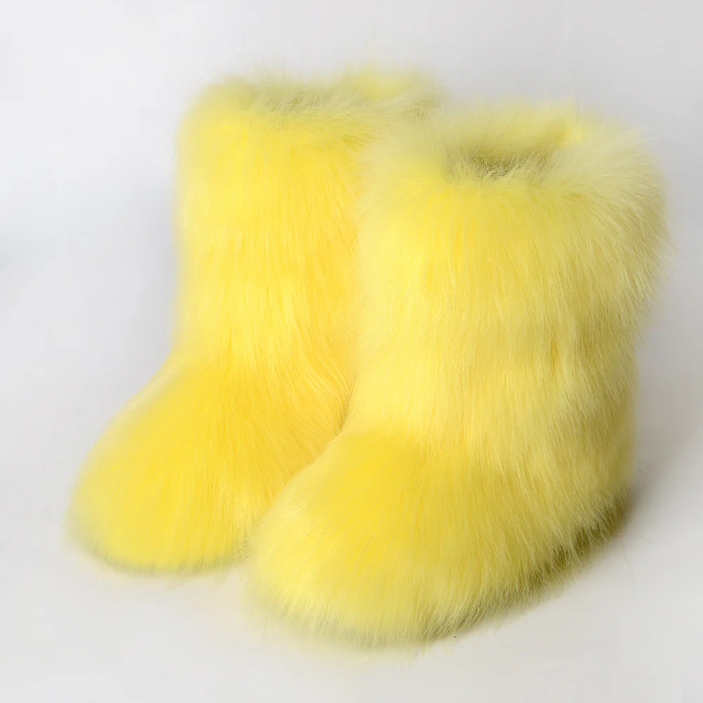 Yellow Fuzzy Boots
