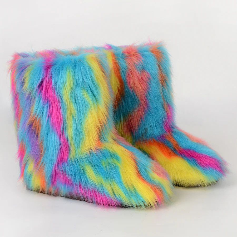 Rainbow Fuzzy Boots - Image 3