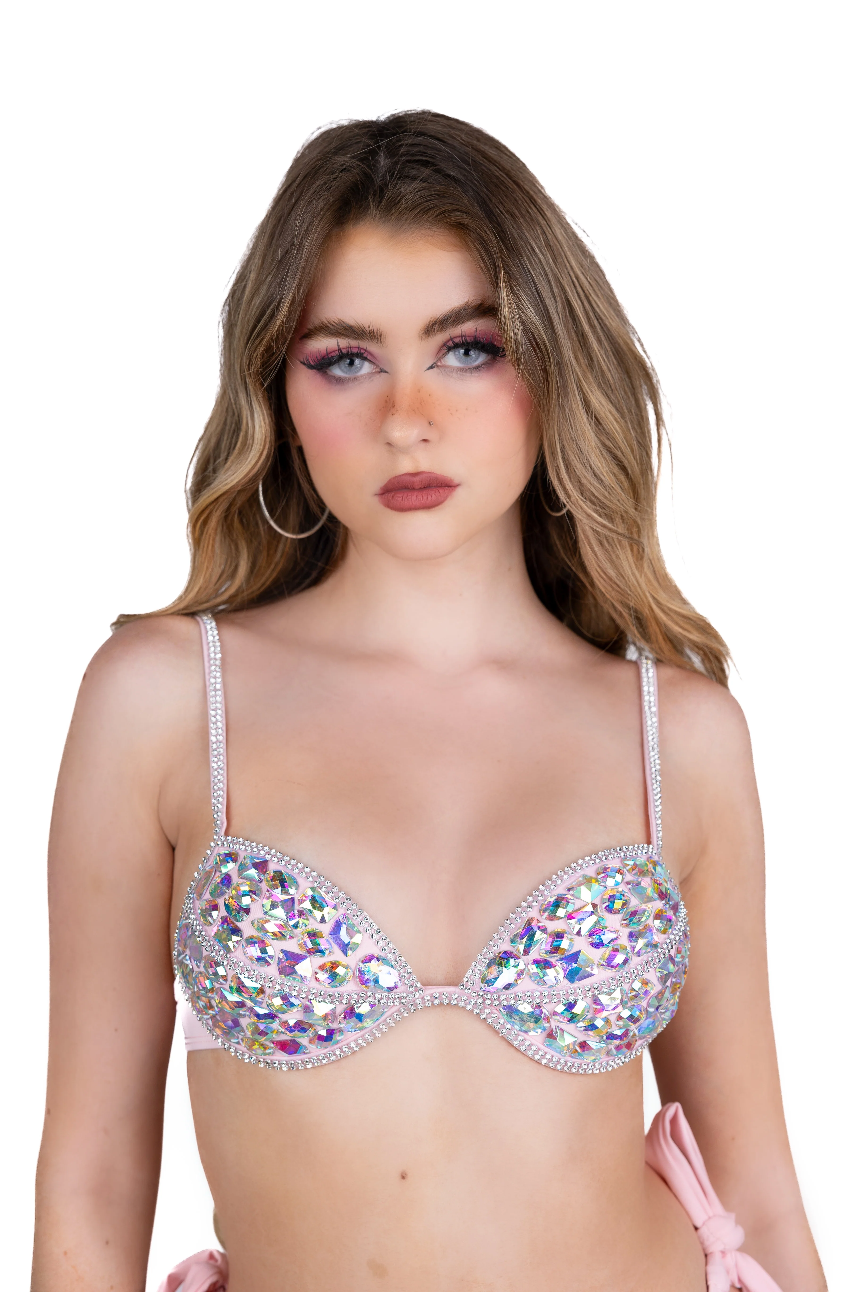 Baby Pink Escape Rhinestone Top