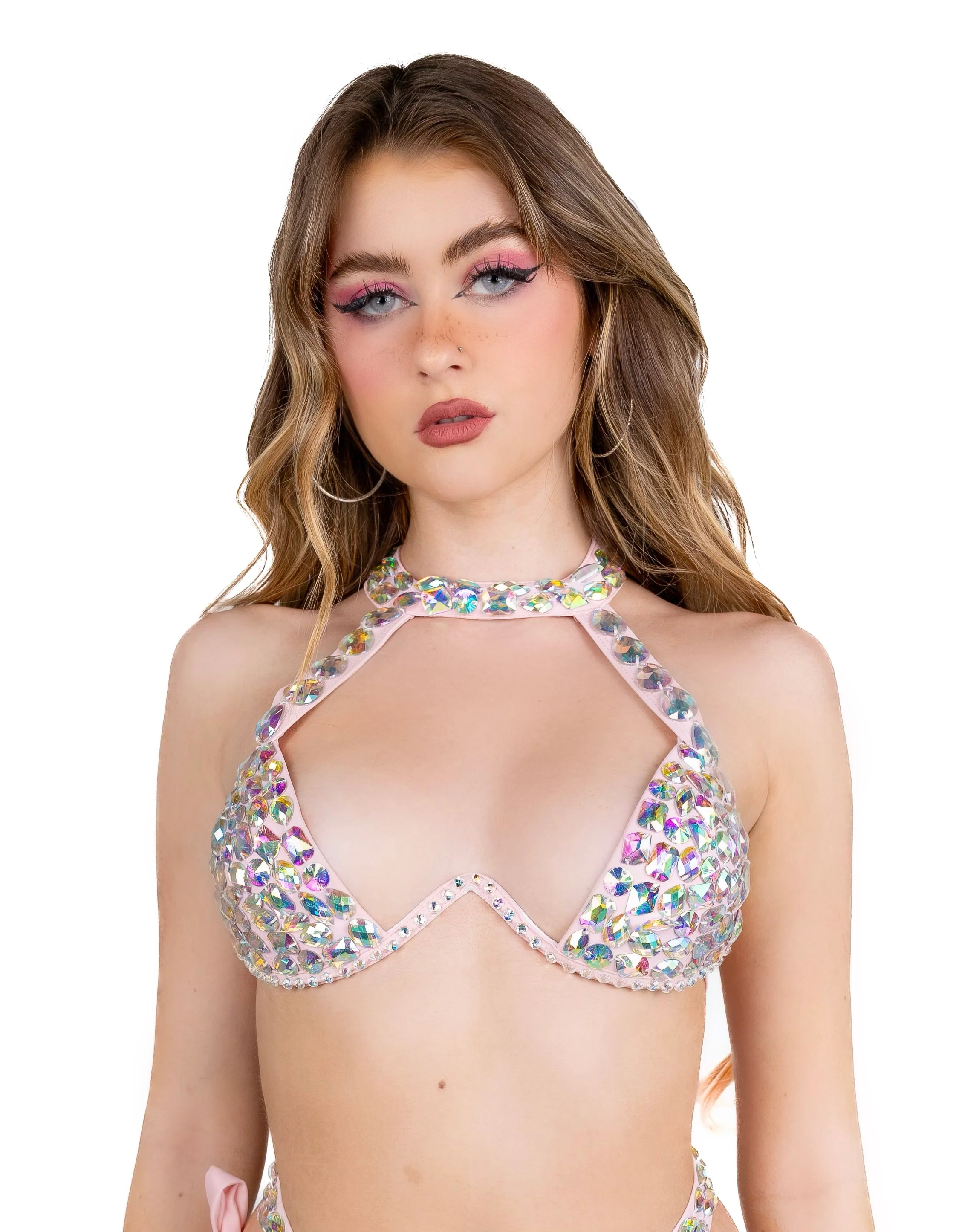 Baby Pink Icon Rhinestone Top - Image 4