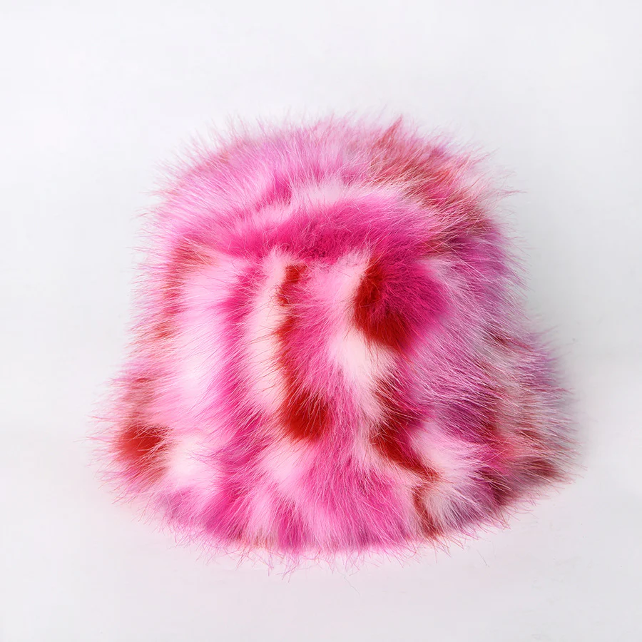 Pink/White Fuzzy Hat - Image 2