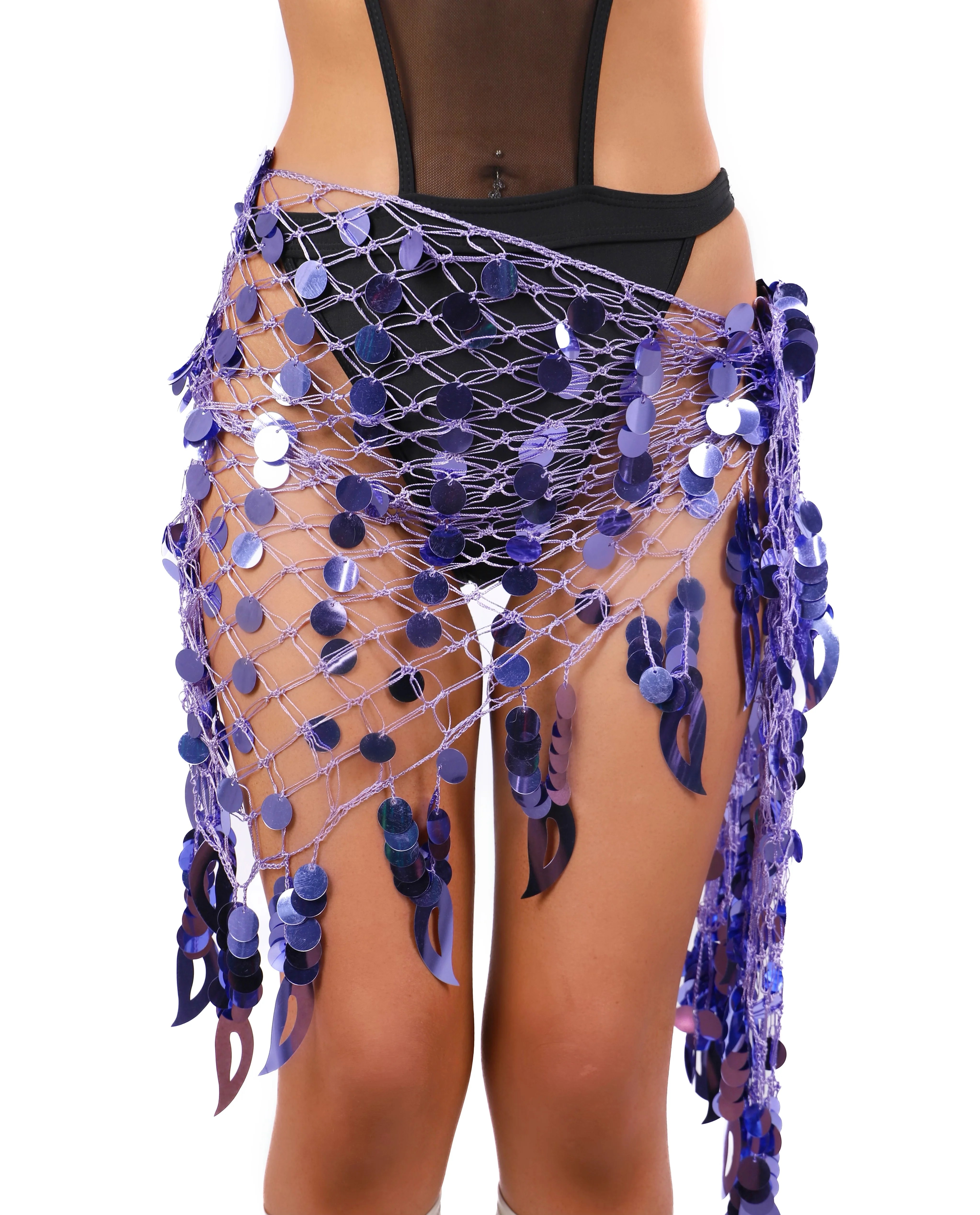 Purple Sequin Wrap Skirt