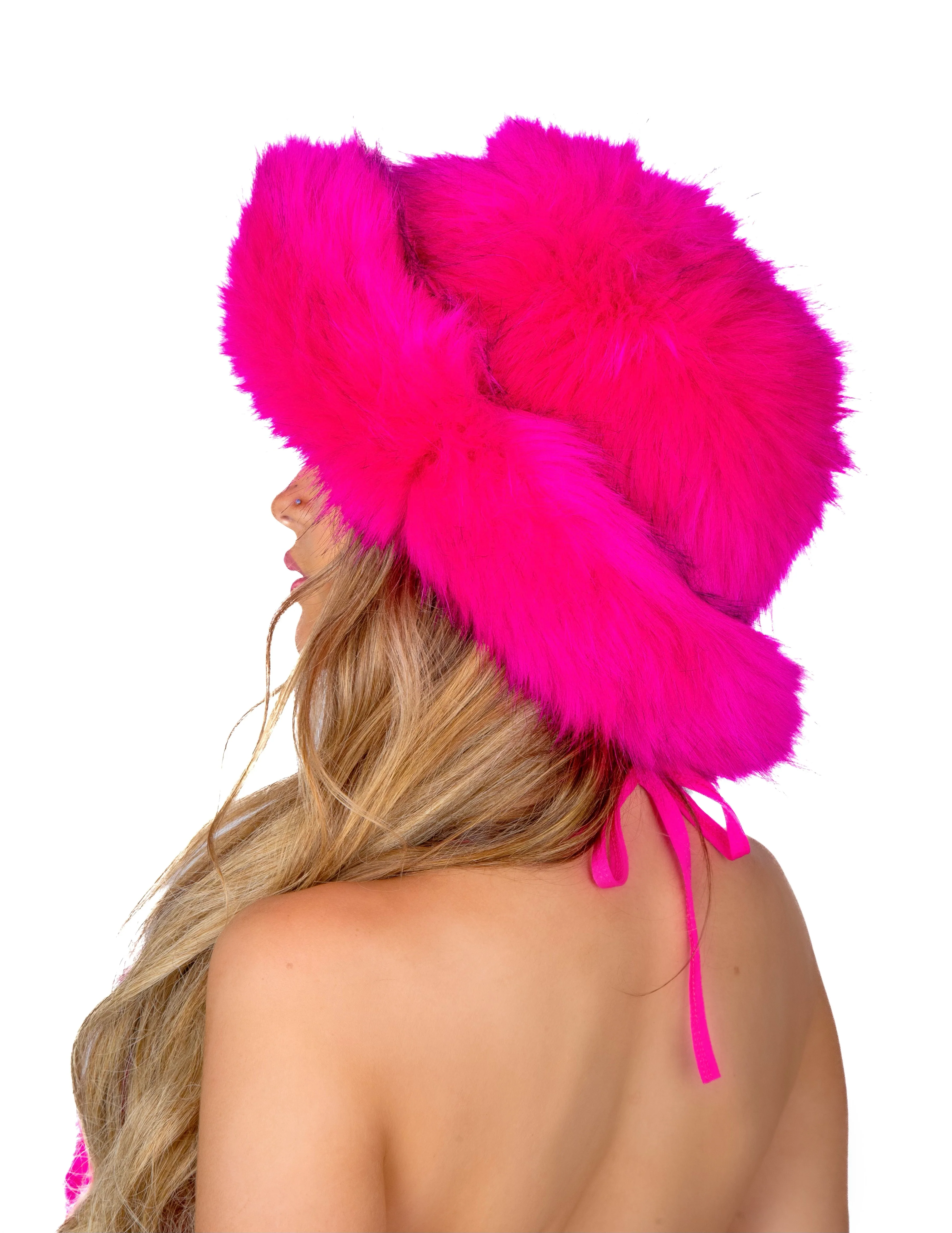 Hot Pink Fuzzy Hat - Image 3