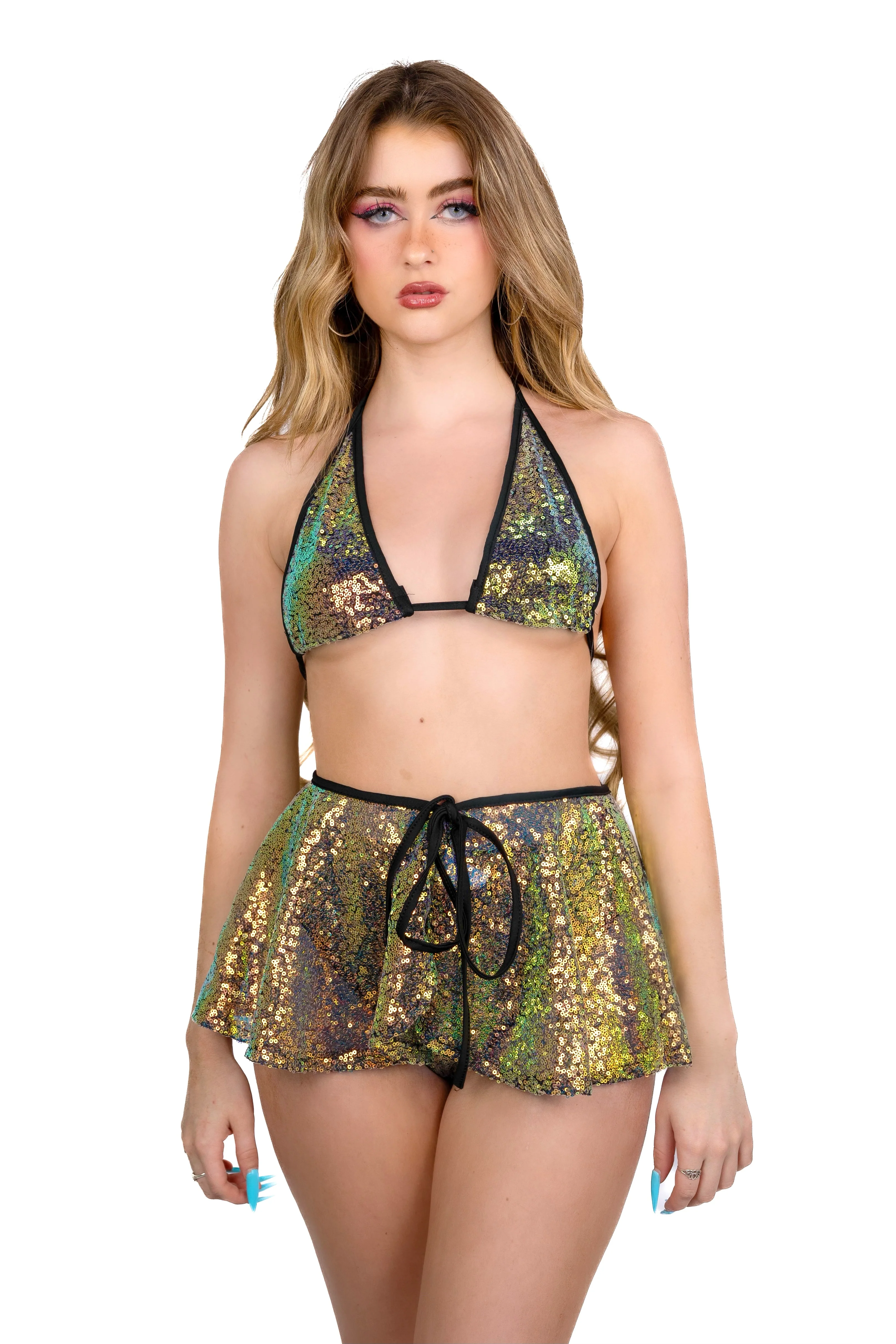 Sapphire Goddess Sequin Skirt - Image 2