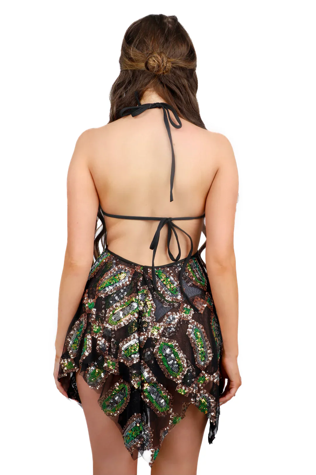 Black Obsidian Sequin Goddess Dress - Image 12