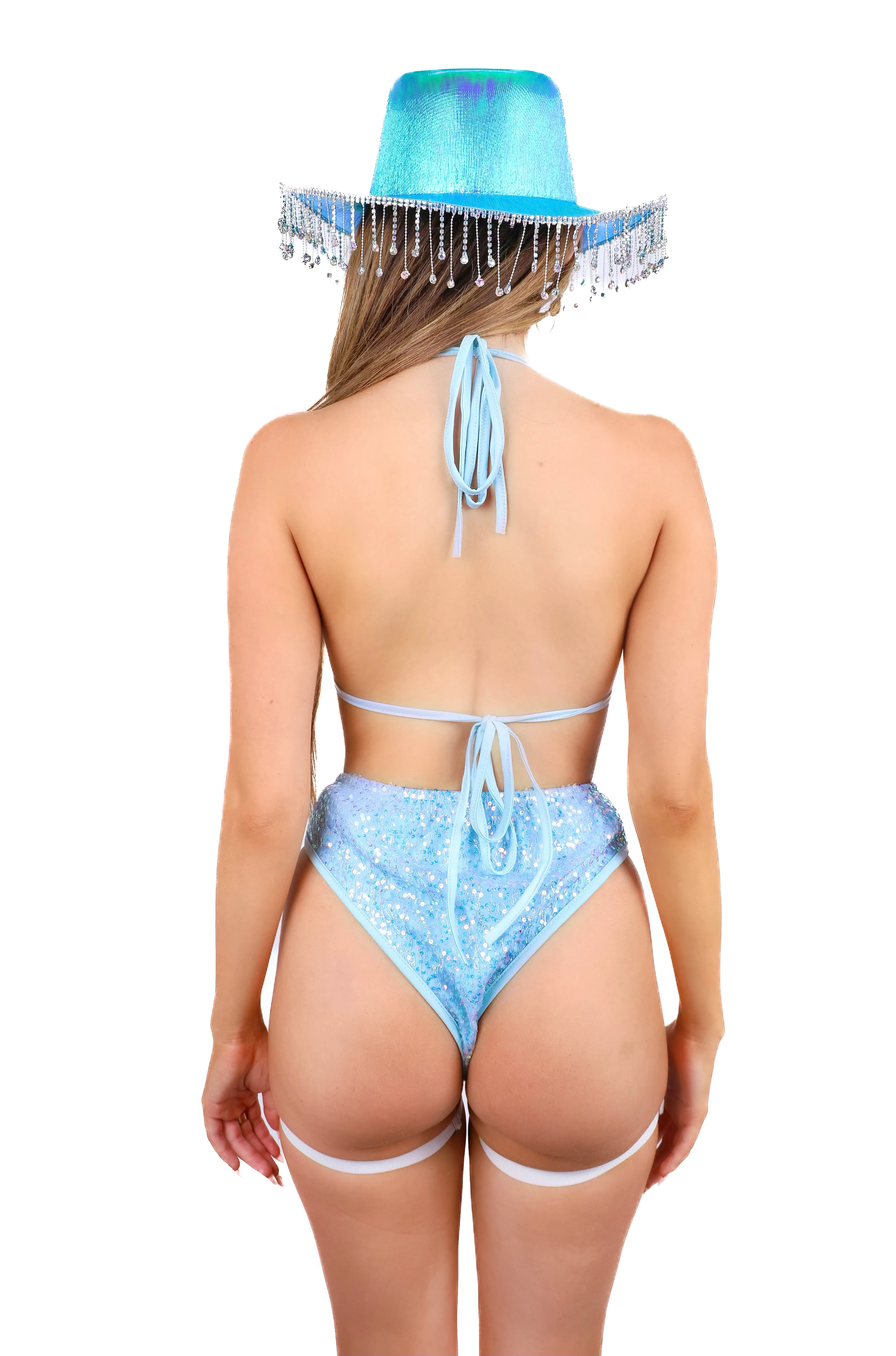 FULL OUTFIT- Blue Glitter Cowgirl (4 pcs) - Image 4