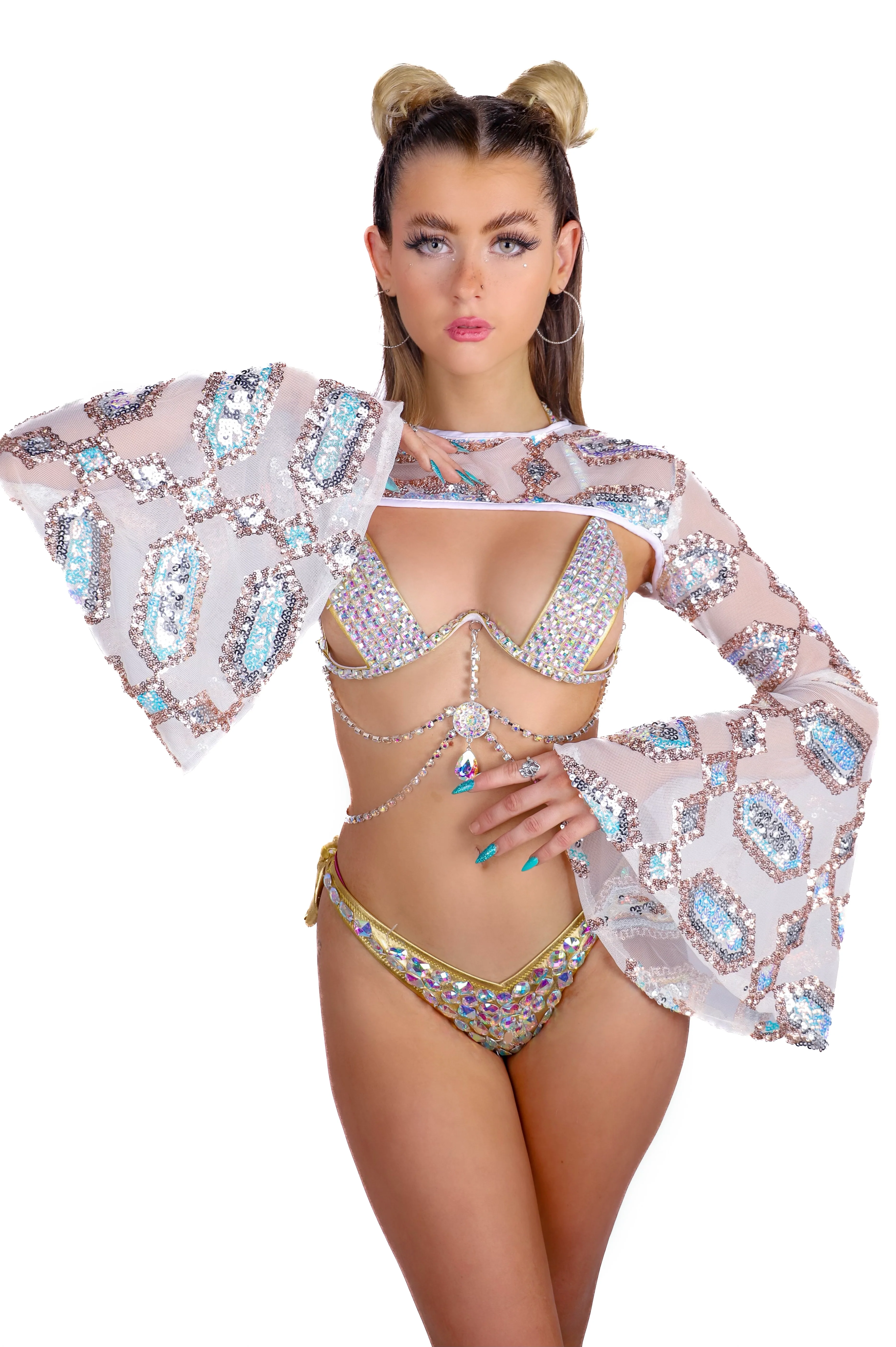 FULL OUTFIT- Cosmic Gold Goddess (3 pcs)
