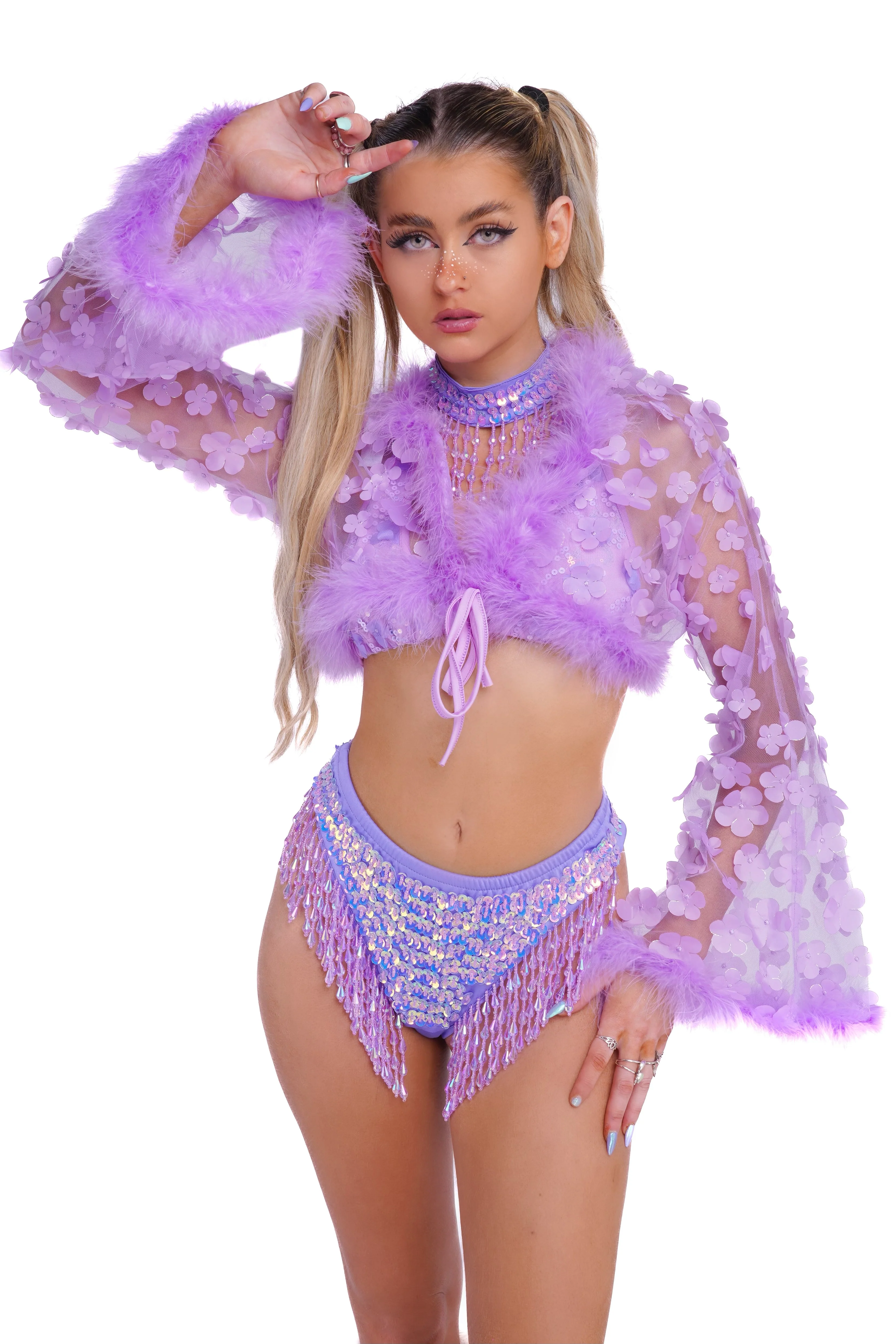 FULL OUTFIT- Lavender Fuzzy - Image 3