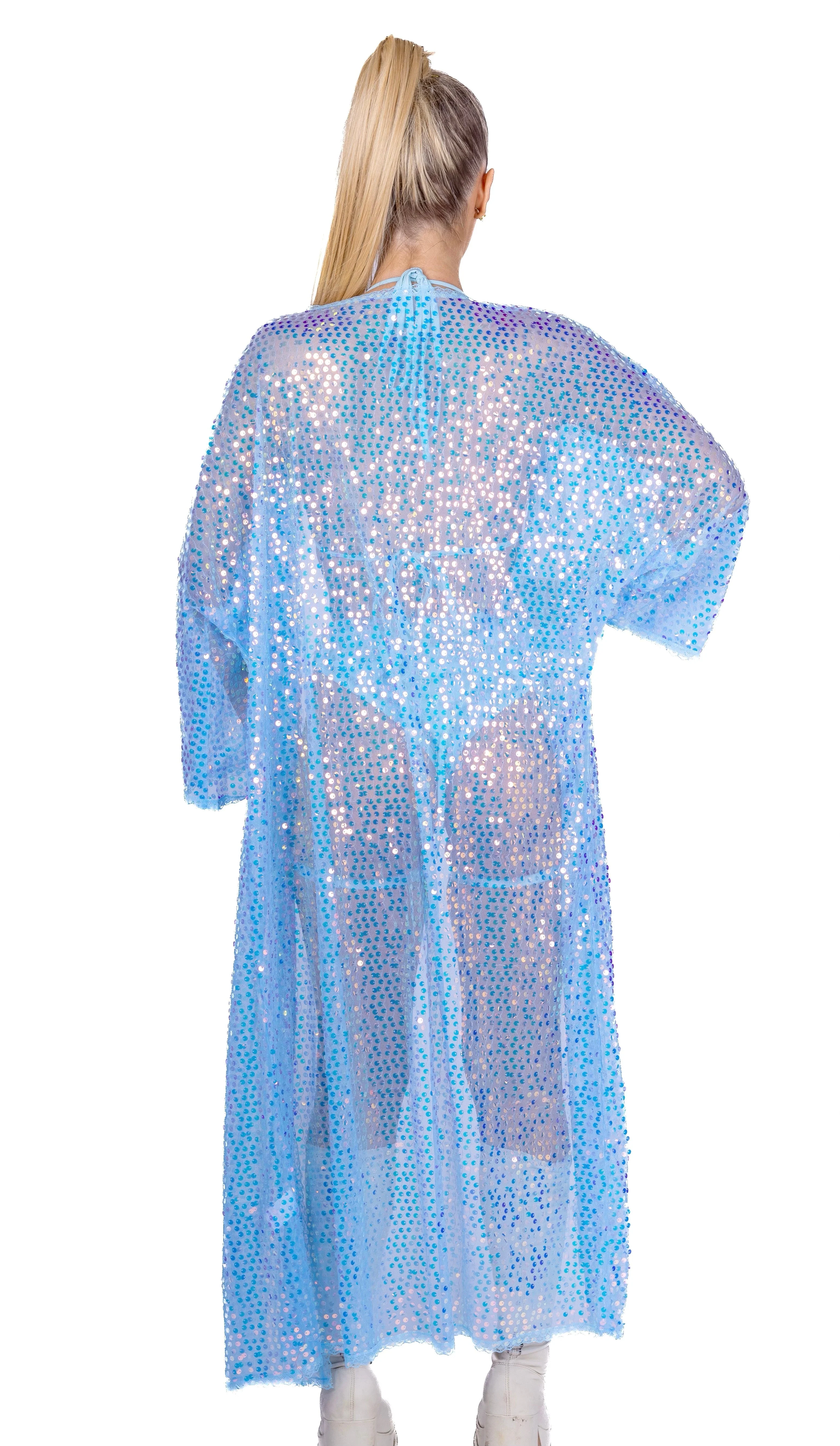 Long Sequin Kimono- Ocean Goddess - Image 4
