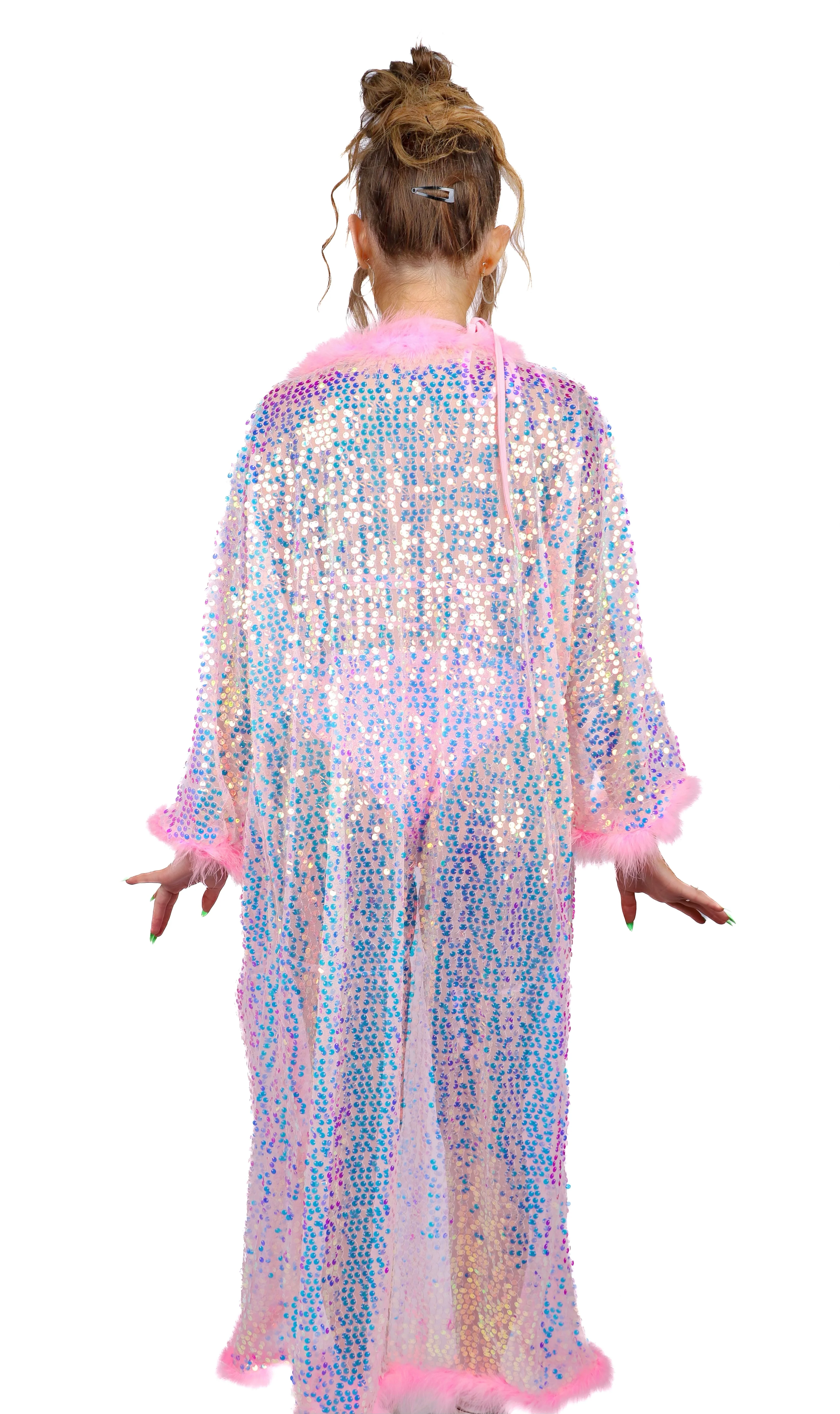 FULL OUTFIT- Pink Sequin Hearts (4 pcs) - Image 3