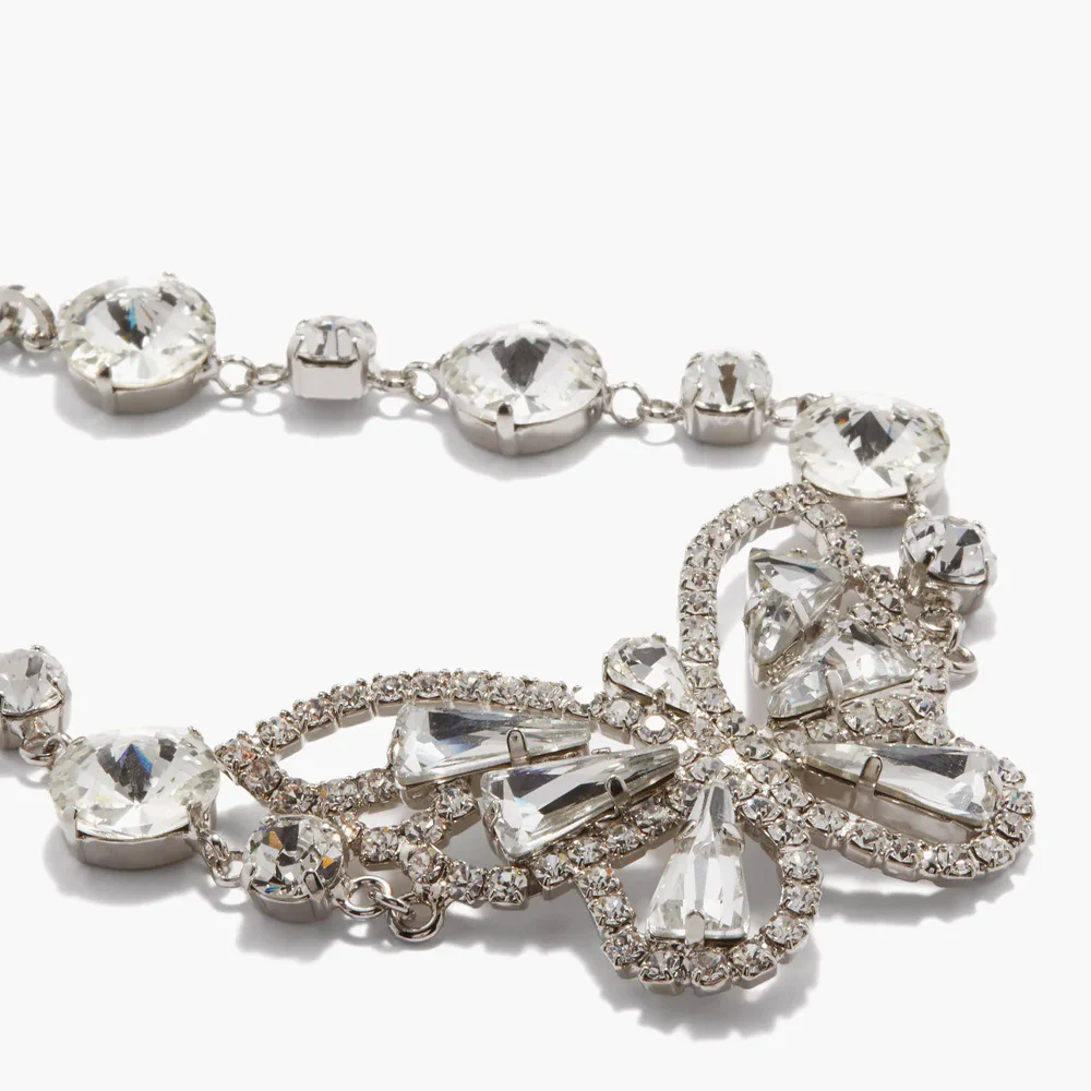 Silver Butterfly Crystal Necklace - Image 5