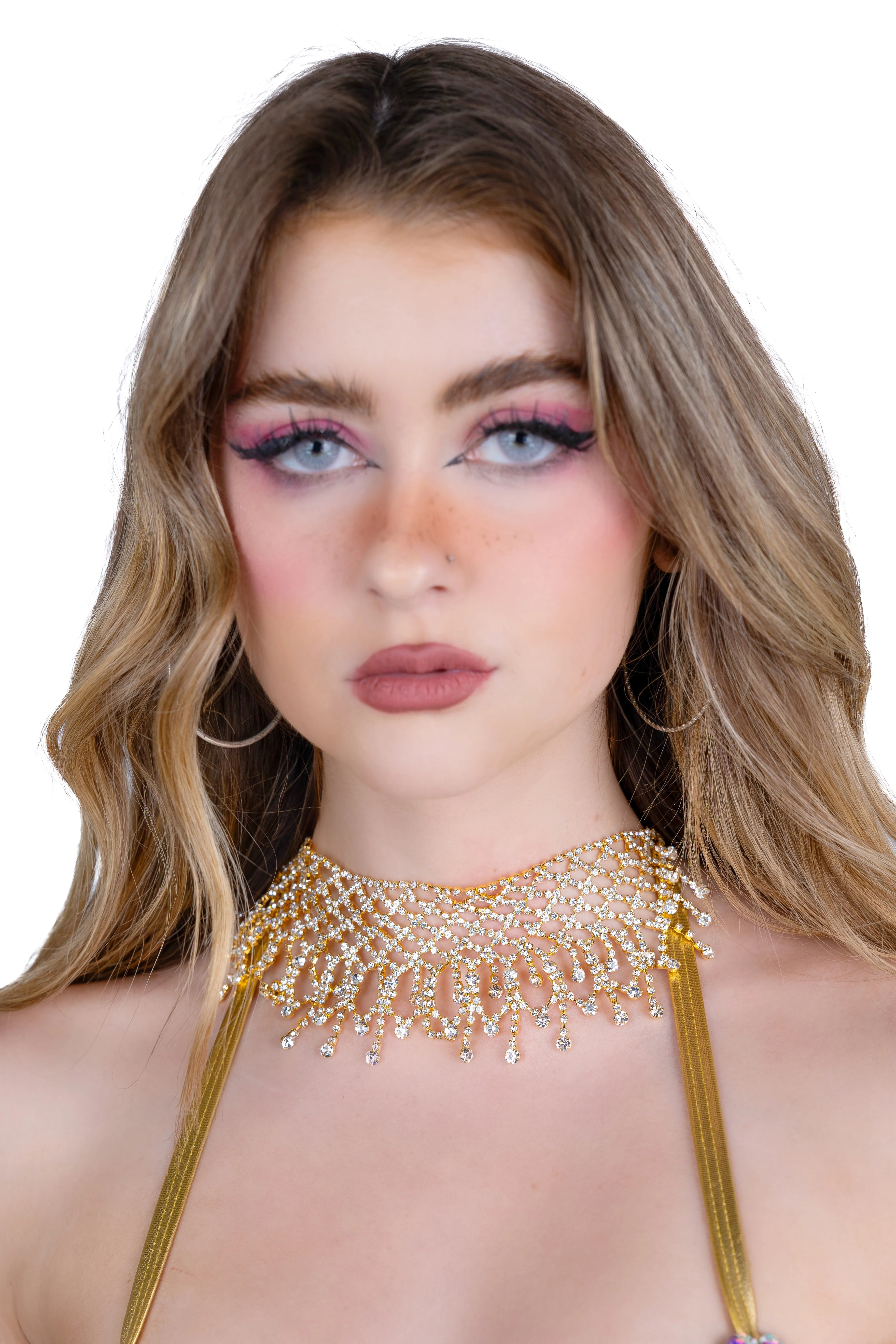 Gold Treasure Rhinestone Necklace