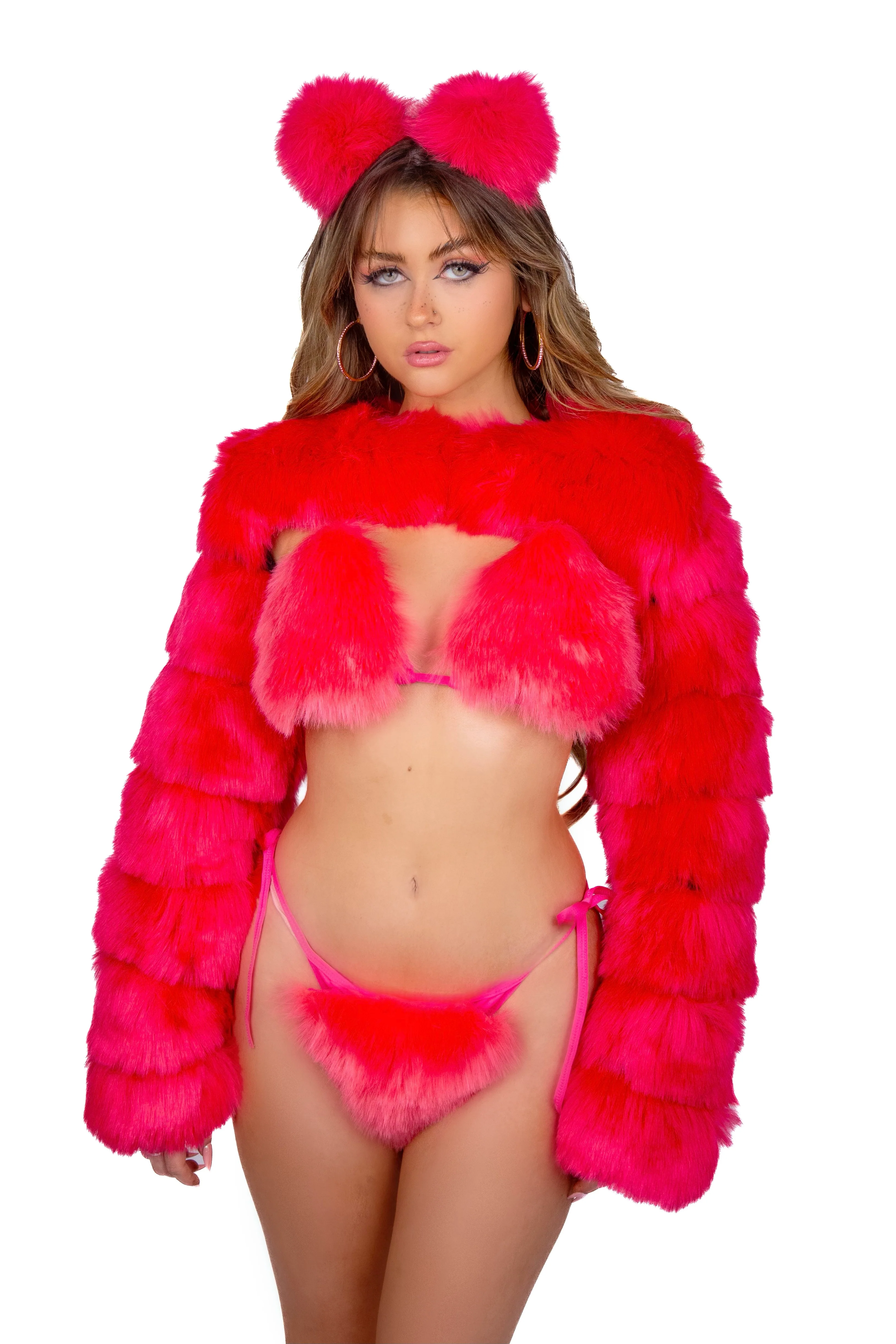 Berry Pink Puffy Arm Sleeves - Image 3