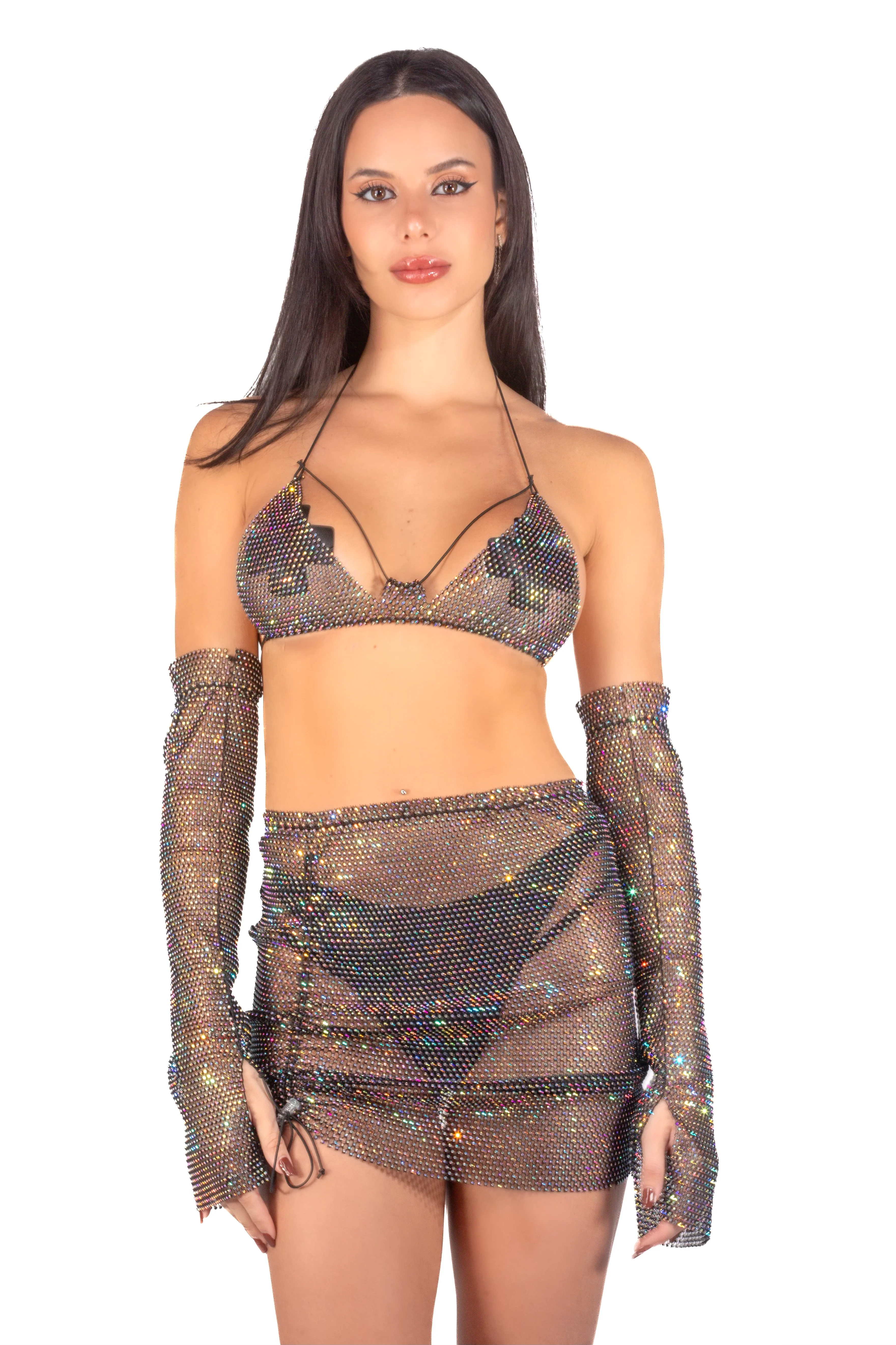 Mesh Fishnet Set - Black (3 pcs) - Image 4