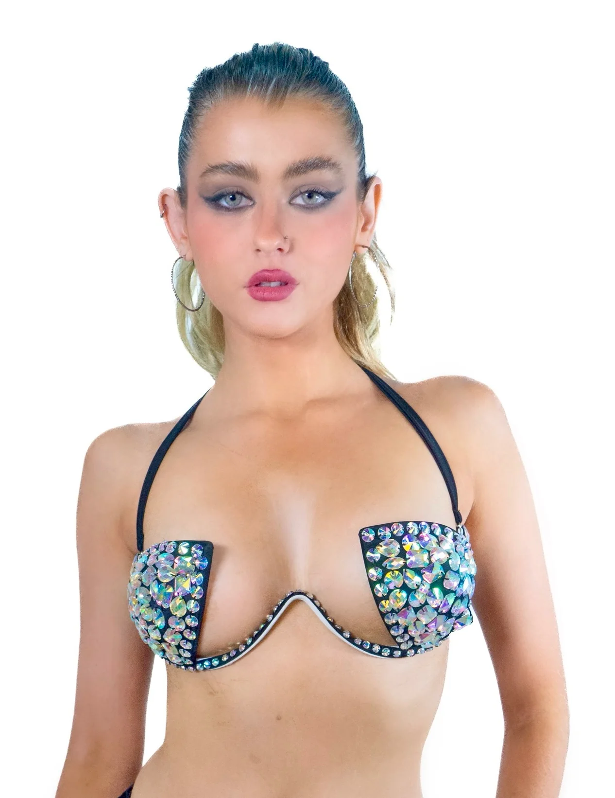 Midnight Black Rhinestone Top