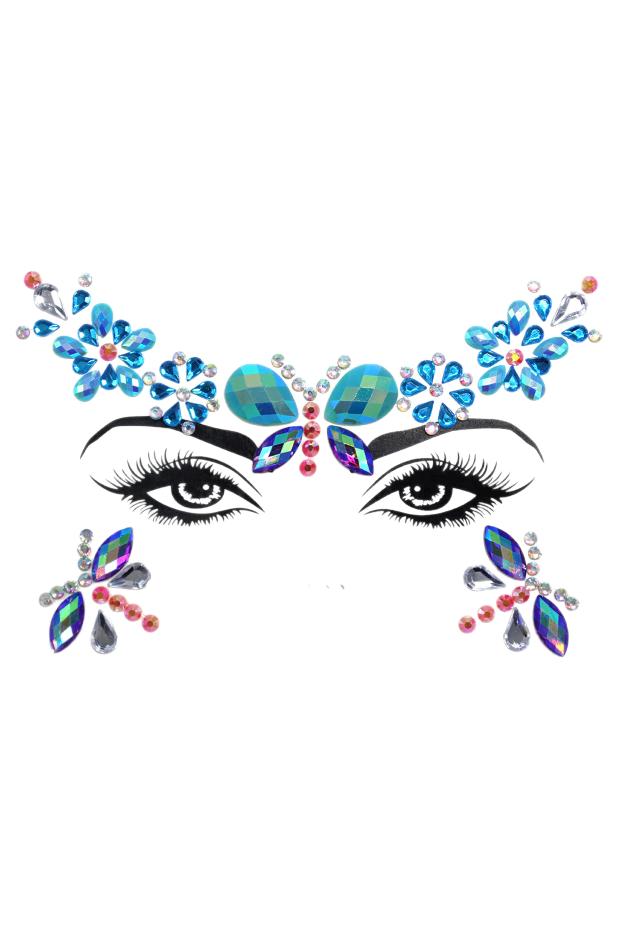 Blue Butterfly Rhinestone Crystal Face Jewels - Image 2