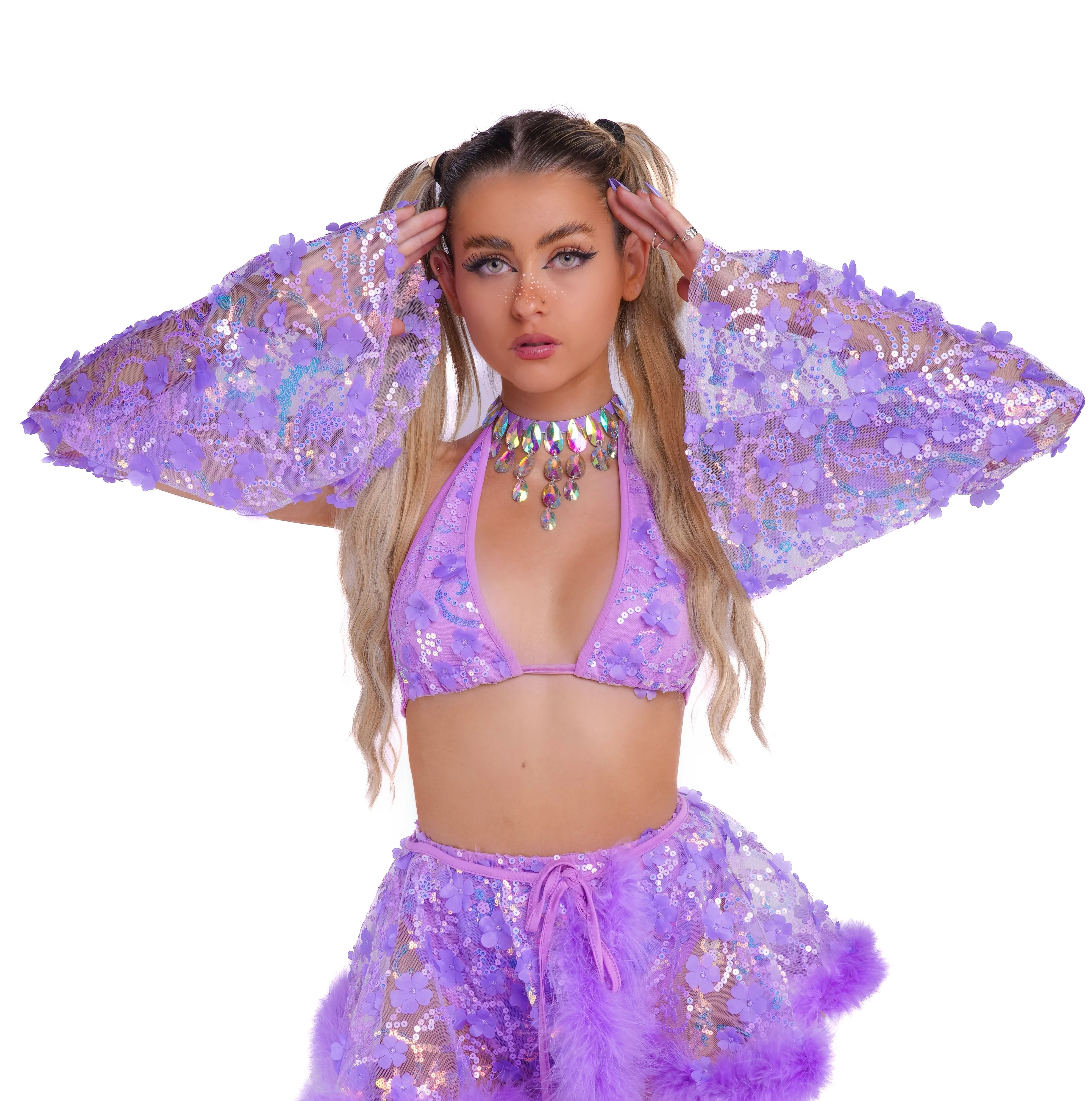 Lavender Fairy Blossom Arm Sleeves - Image 2