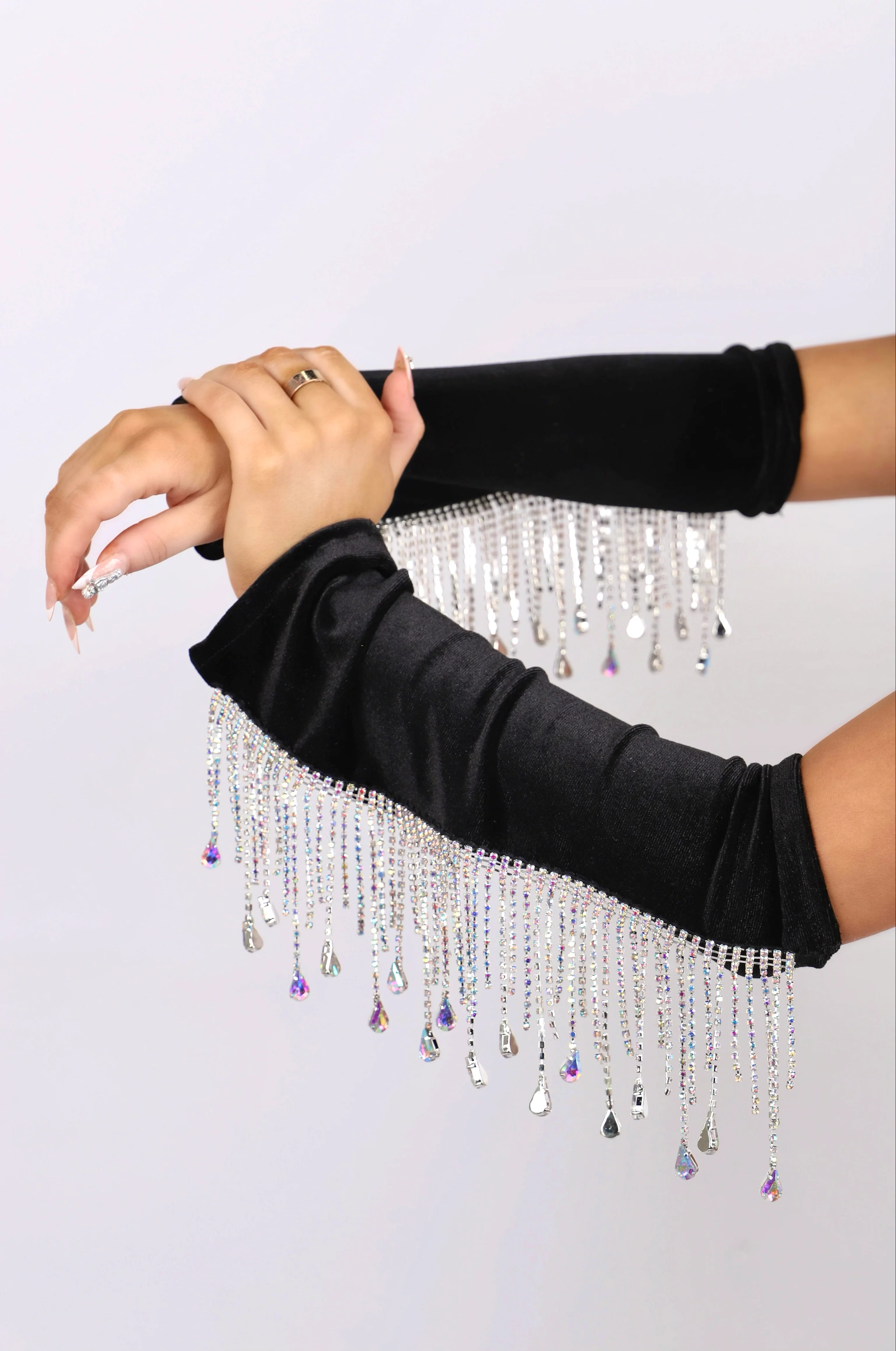 Black Rhinestone Arm Sleeves - Image 2