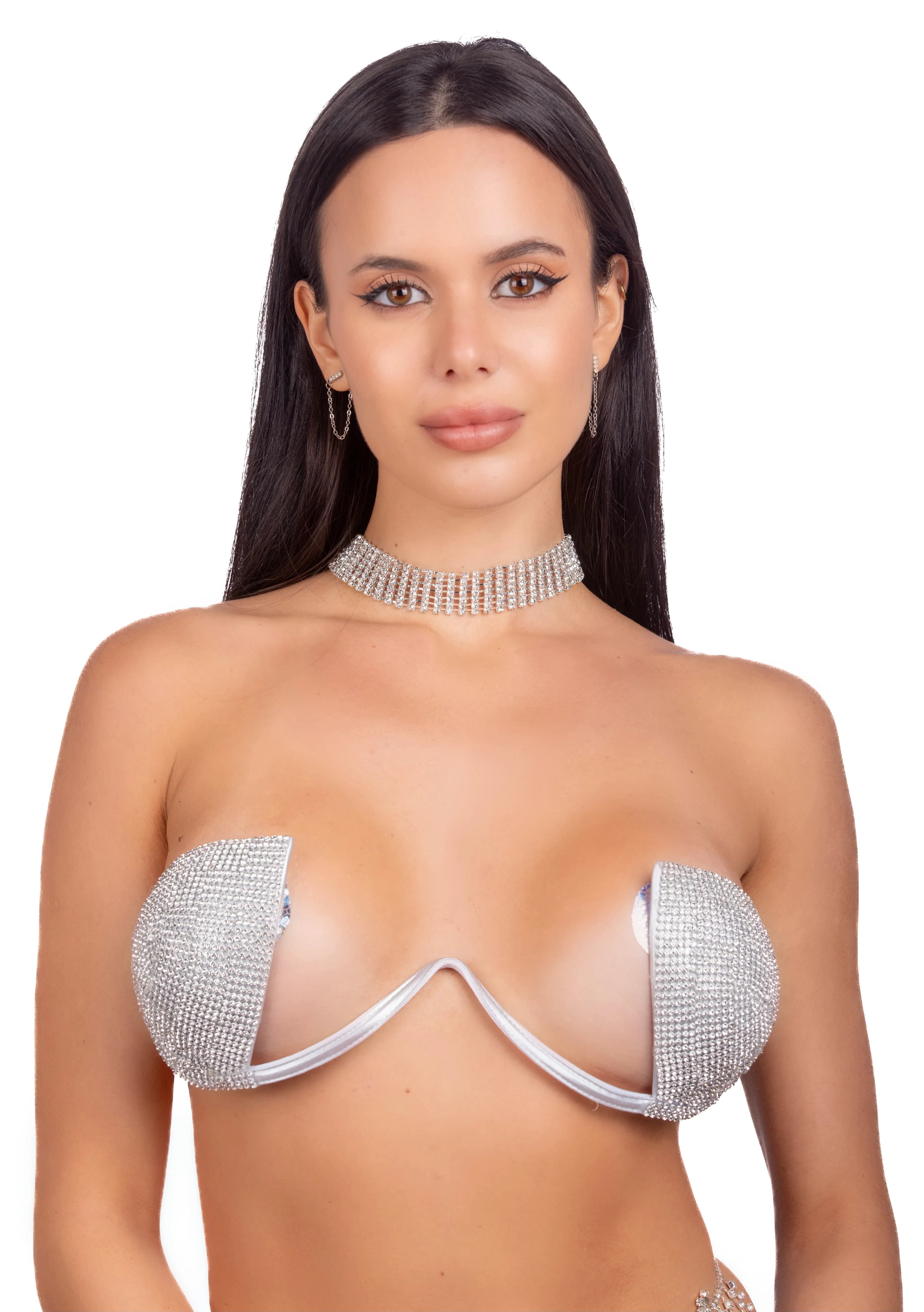 Silver Icon Rhinestone Top