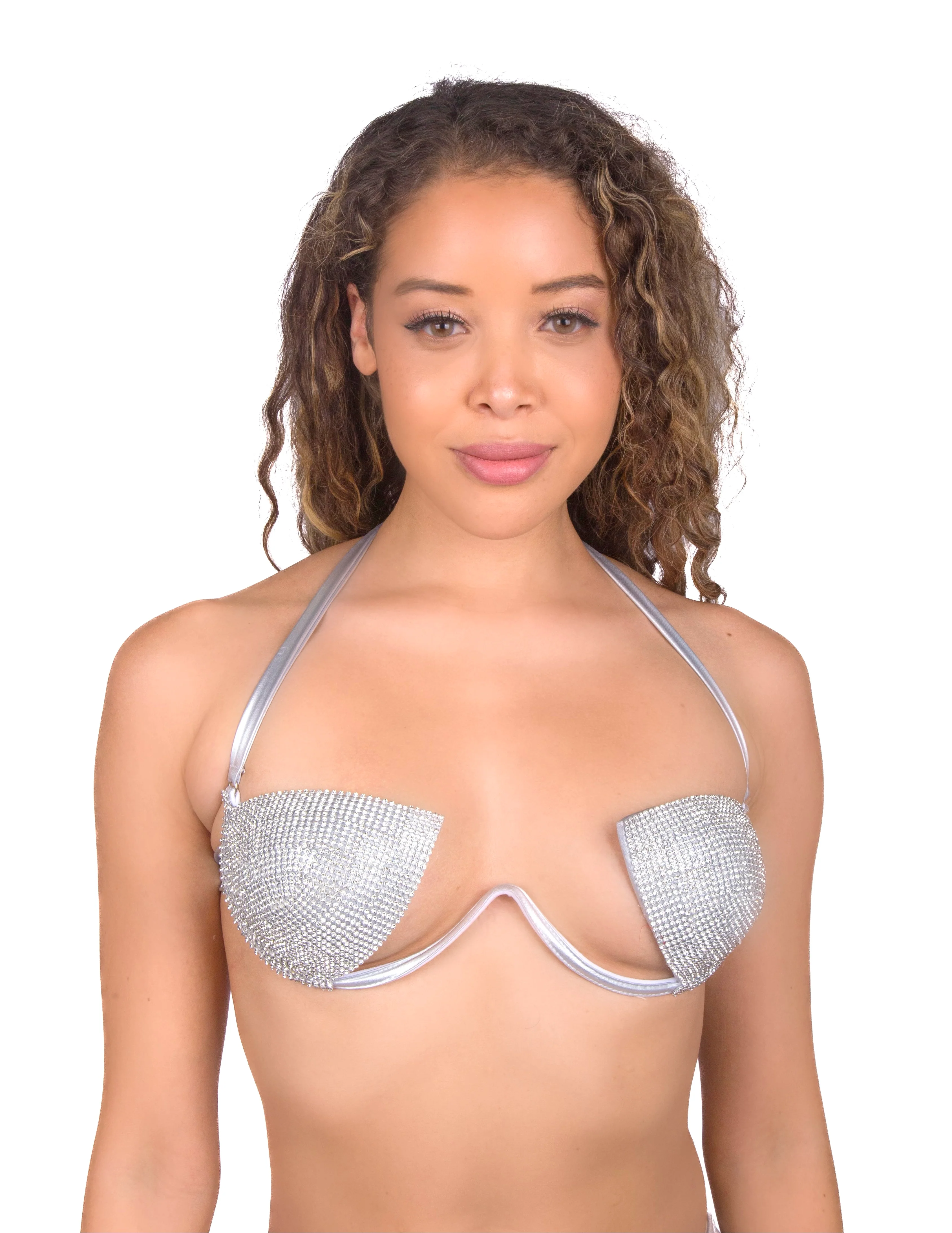 Silver Icon Rhinestone Top - Image 6