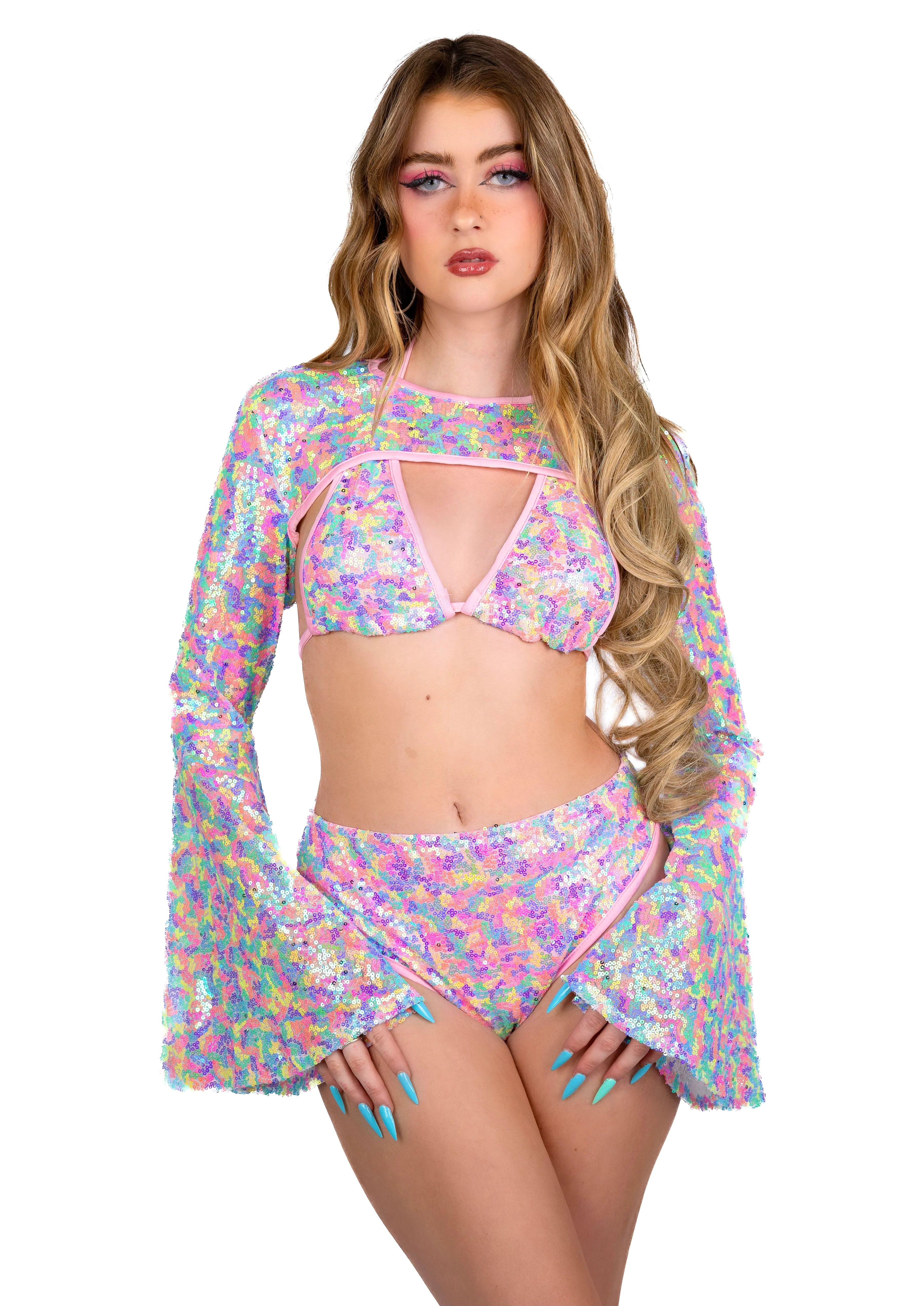 Candy Goddess Sequin Arm Sleeves - Image 2