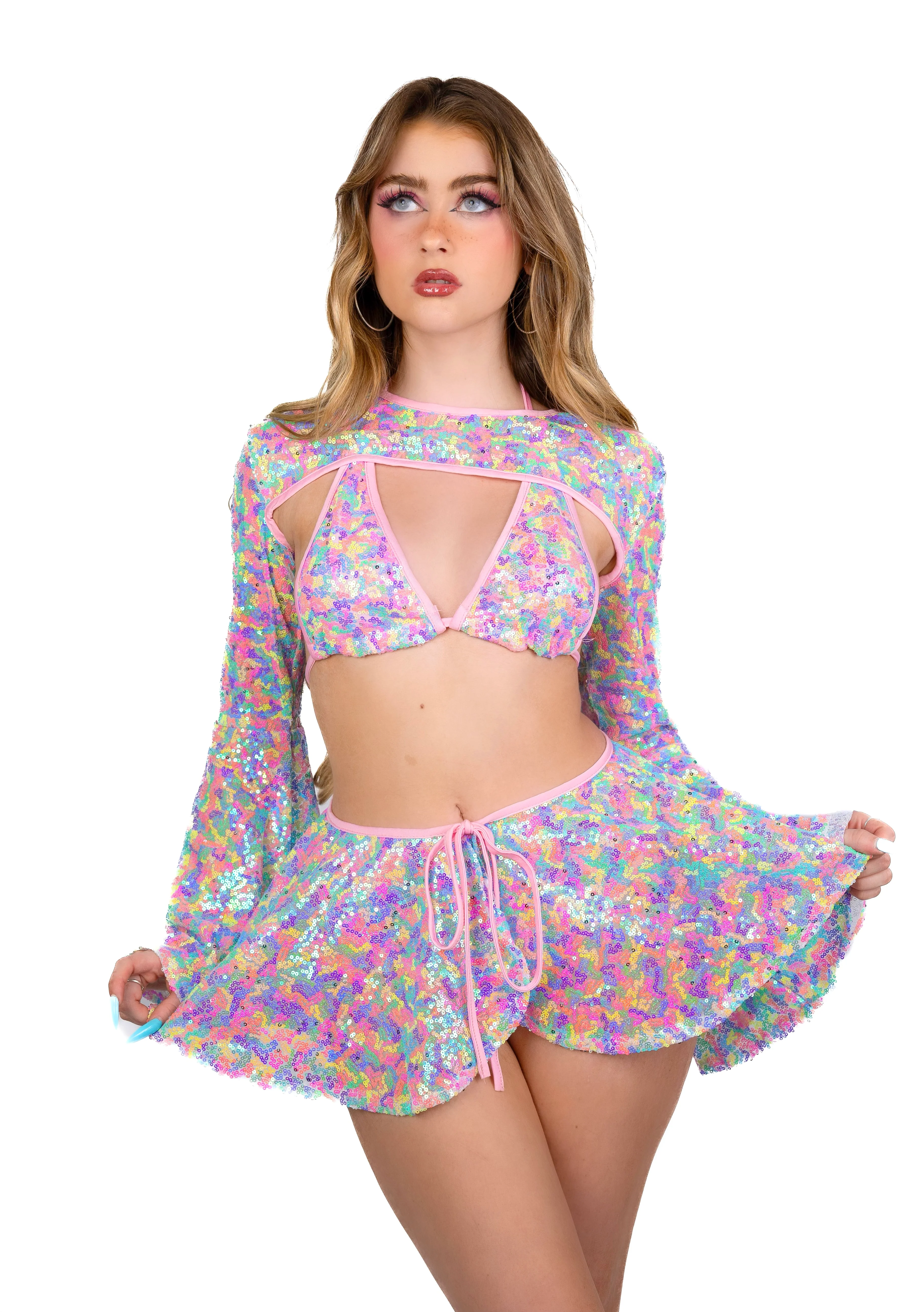 Candy Goddess Sequin Skirt - Image 2