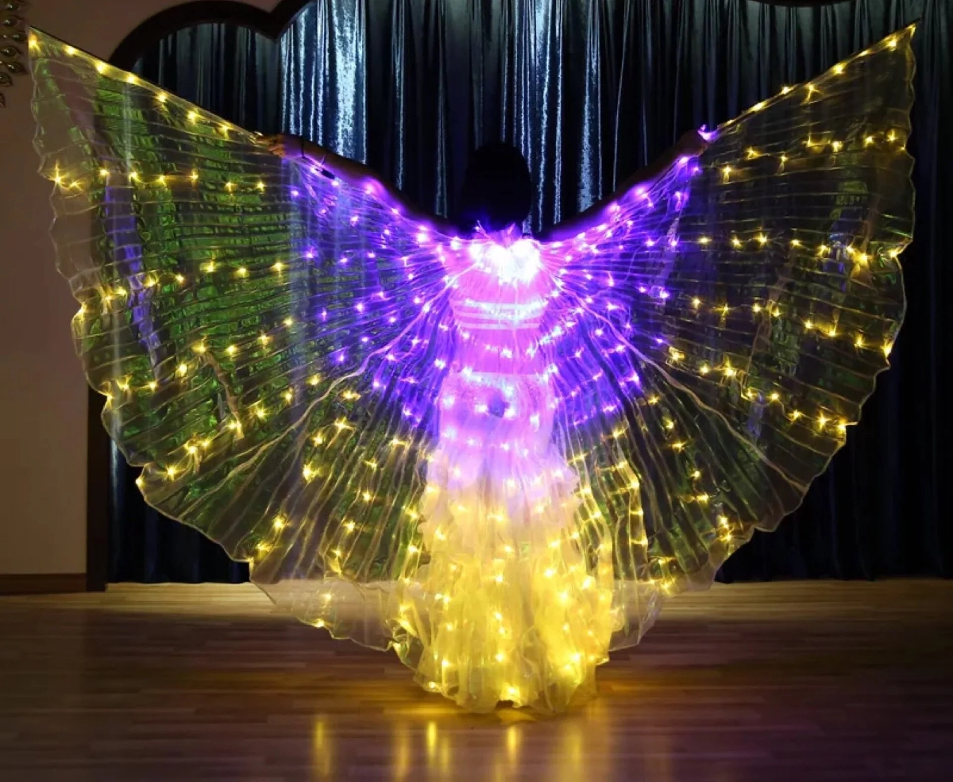 Cotton Clouds Rainbow FLASH LED Butterfly Wings (300 Lights, Batteries Not Included) - Image 4