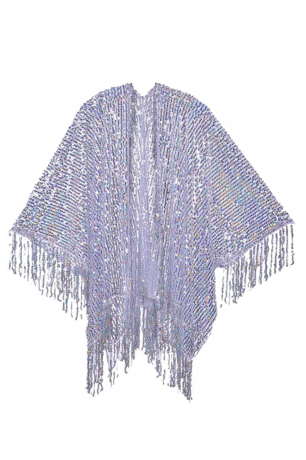 Disco Sequin Tassel Kimono- Holographic - Image 3