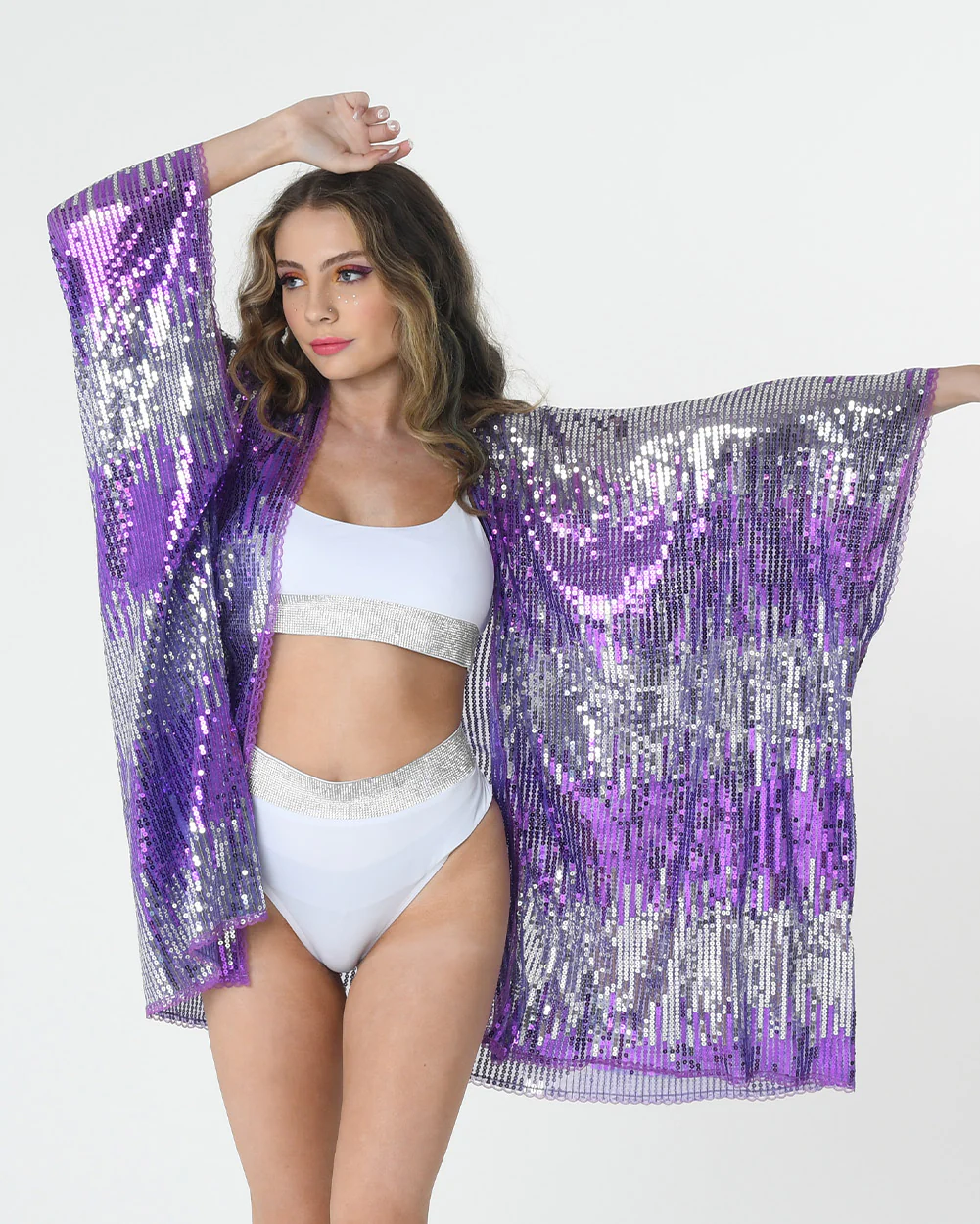 Sequin Kimono - Babe Purple - Image 4