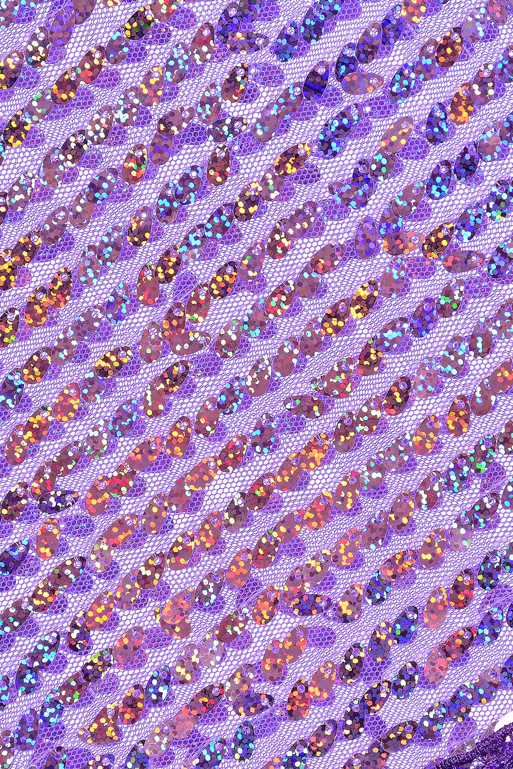 Disco Sequin Tassel Kimono - Purple Holographic - Image 9